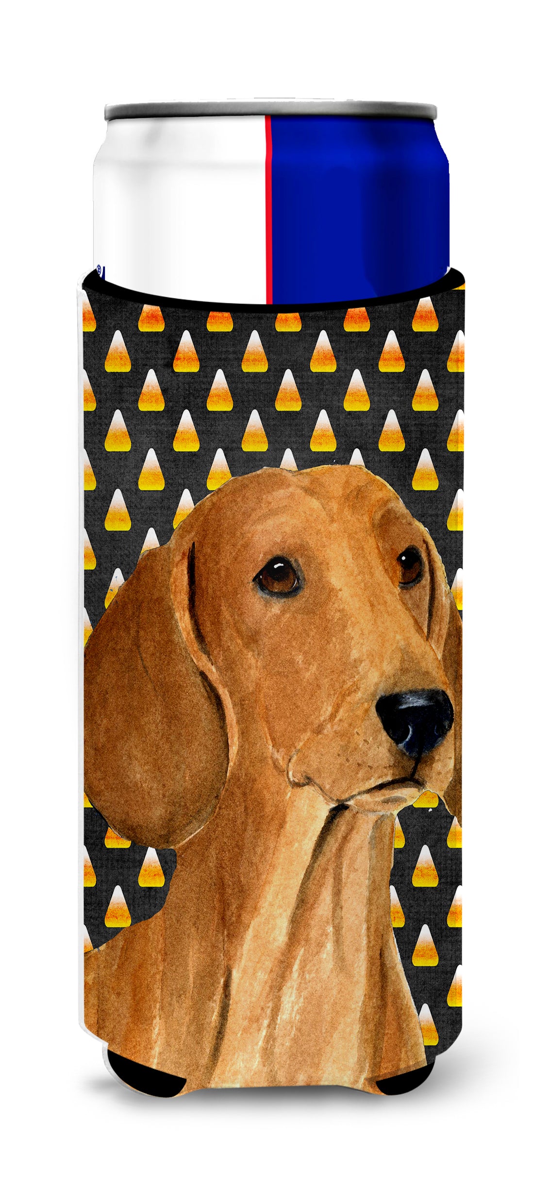 Dachshund Candy Corn Halloween Portrait Ultra Beverage Insulators for slim cans SS4280MUK.