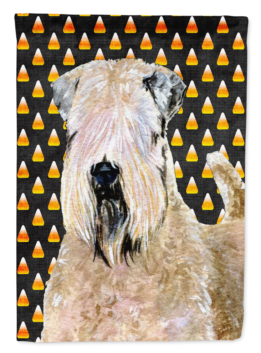 Wheaten Terrier Soft Coated Candy Corn Halloween  Flag Canvas House Size  the-store.com.