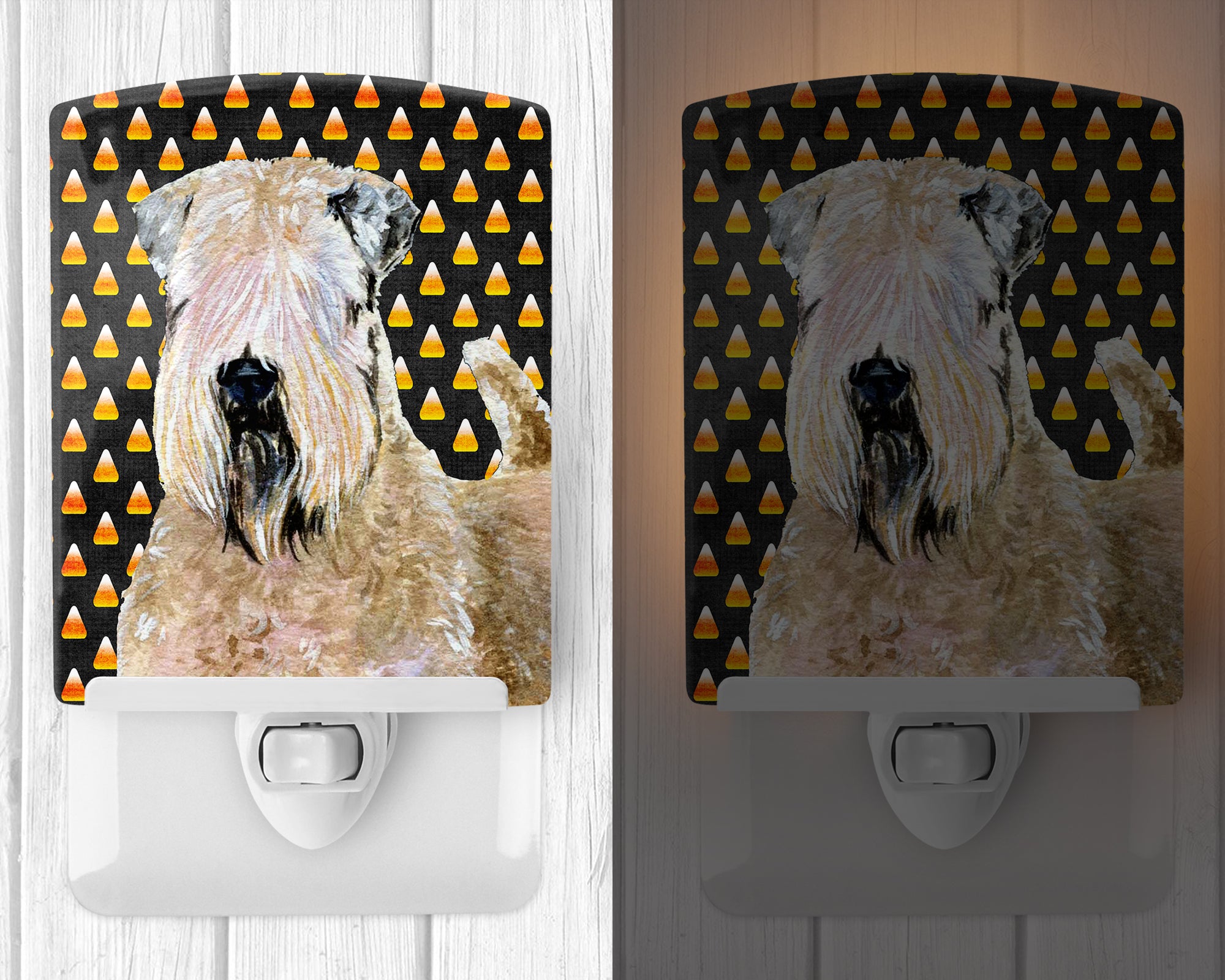 Wheaten Terrier Soft Coated Candy Corn Halloween Portrait Ceramic Night Light SS4281CNL - the-store.com