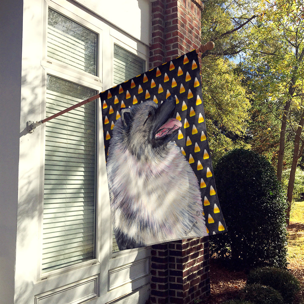 Keeshond Candy Corn Halloween Portrait Flag Canvas House Size  the-store.com.