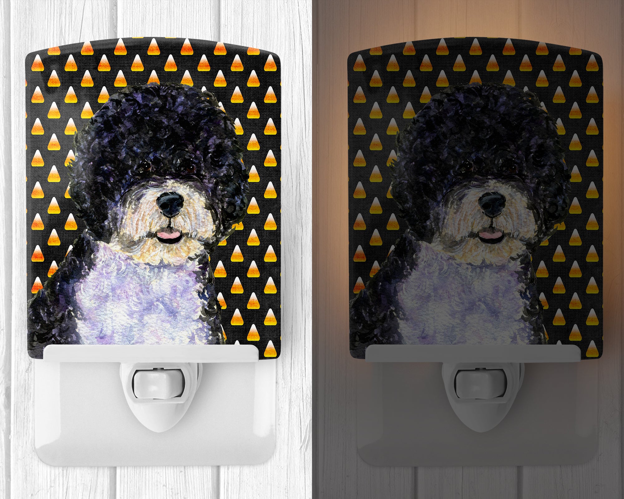 Portuguese Water Dog Candy Corn Halloween Portrait Ceramic Night Light SS4284CNL - the-store.com