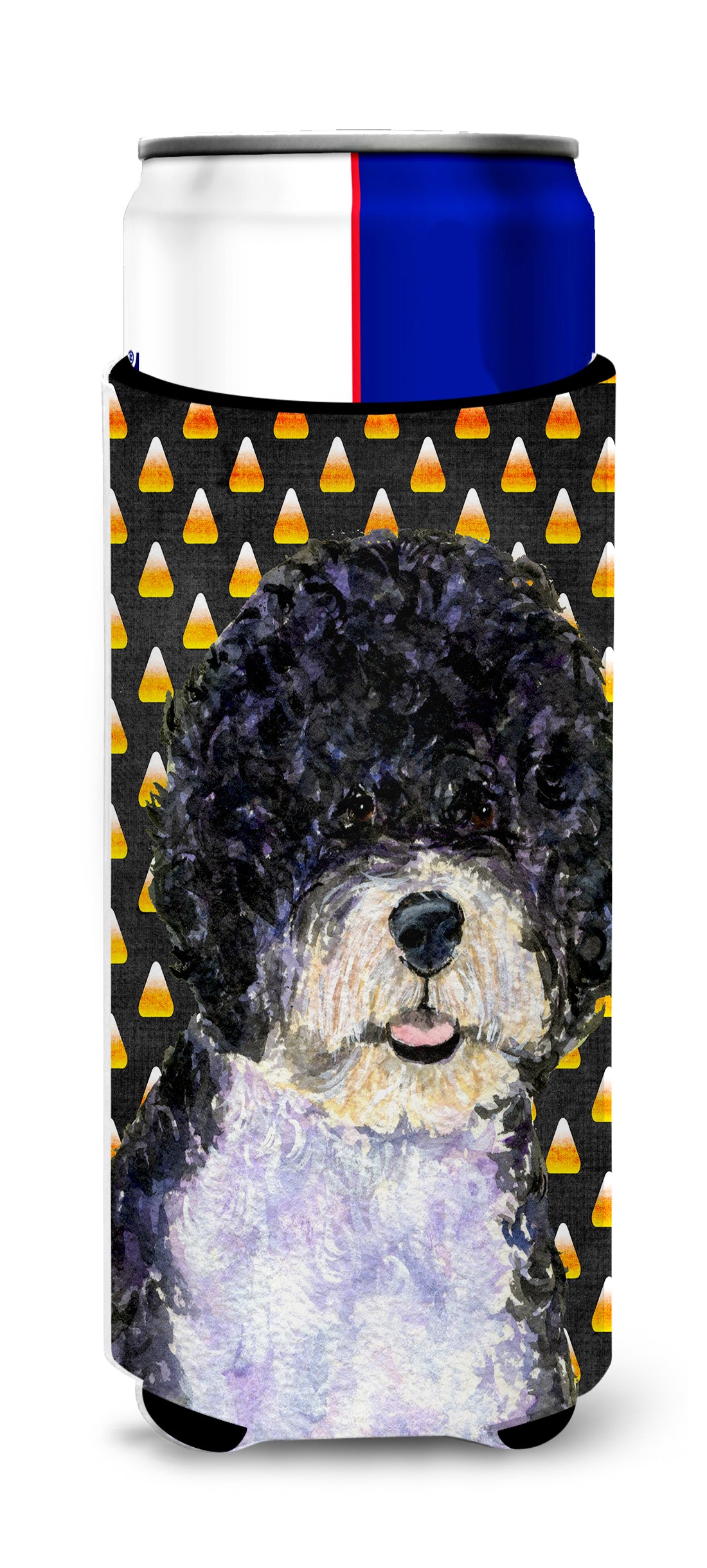 Portuguese Water Dog Candy Corn Halloween Portrait Ultra Beverage Insulators for slim cans SS4284MUK.