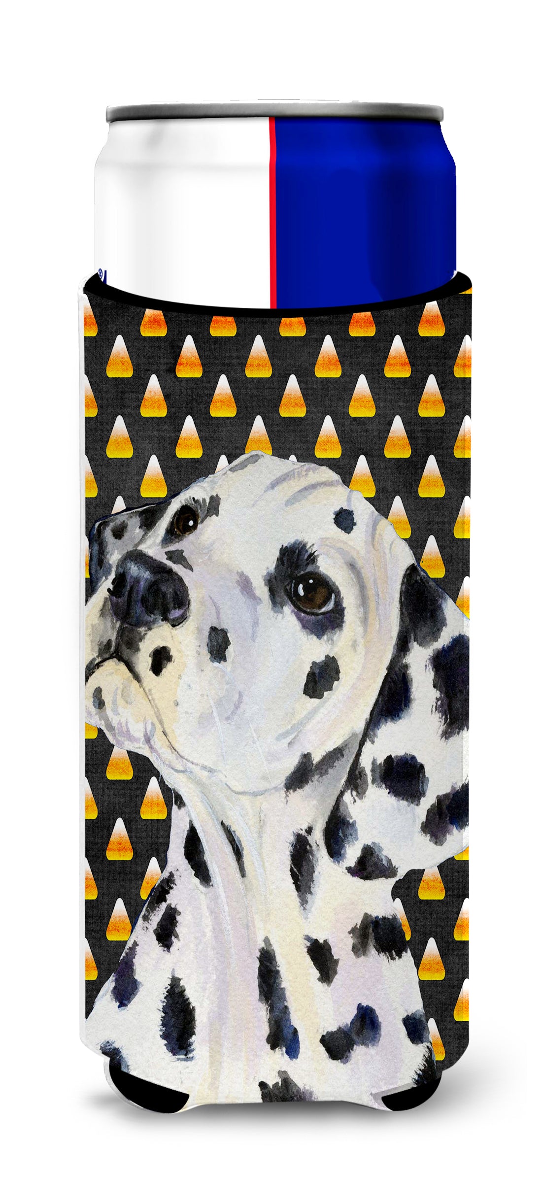 Dalmatian Candy Corn Halloween Portrait Ultra Beverage Insulators for slim cans SS4286MUK.