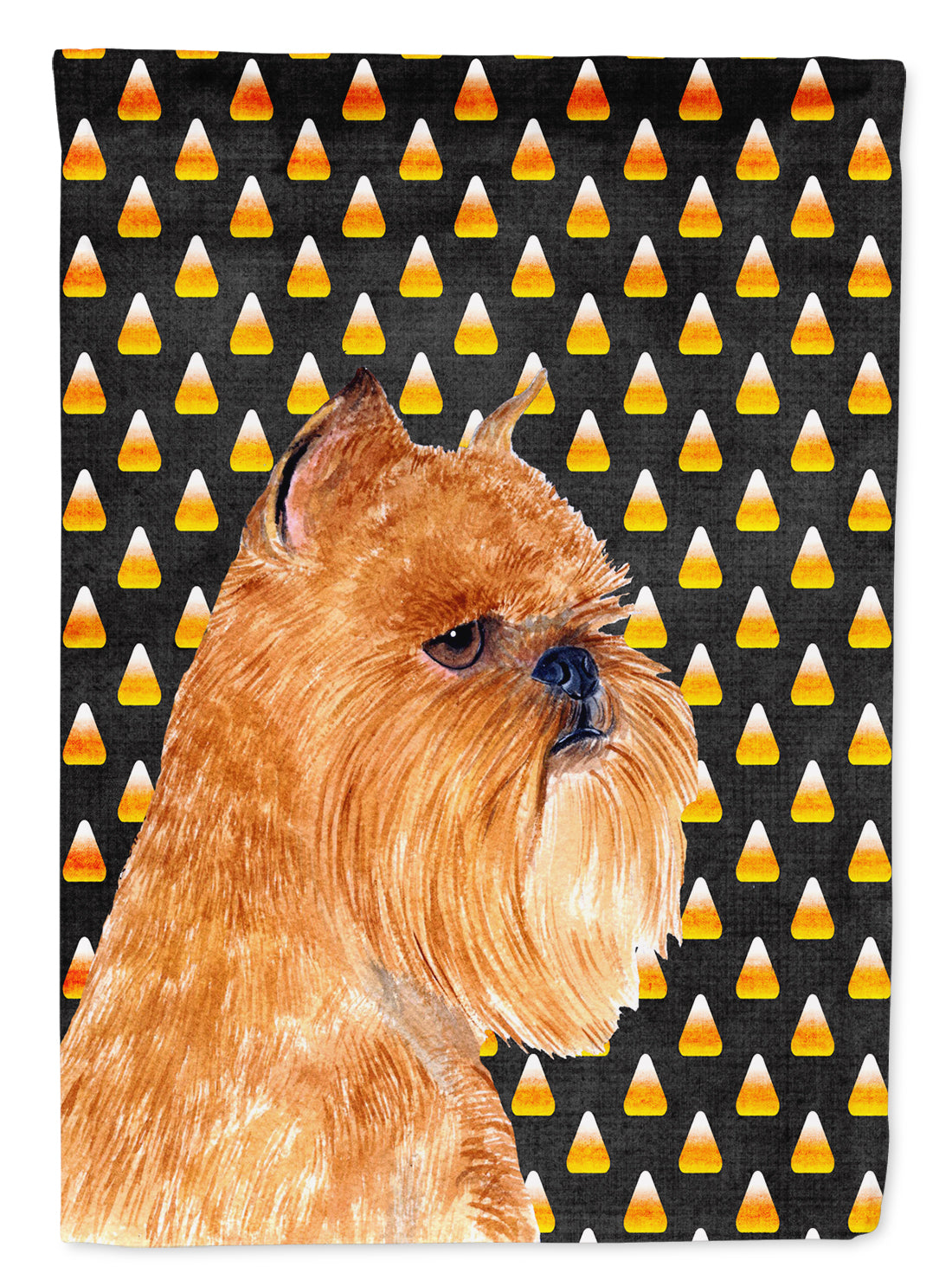 Brussels Griffon Candy Corn Halloween Portrait Flag Canvas House Size  the-store.com.