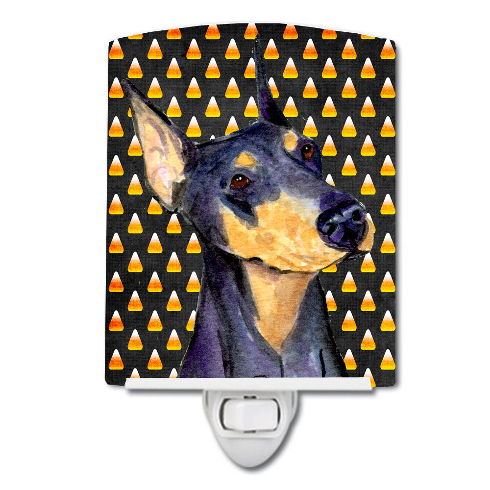 Doberman Candy Corn Halloween Portrait Ceramic Night Light SS4288CNL - the-store.com