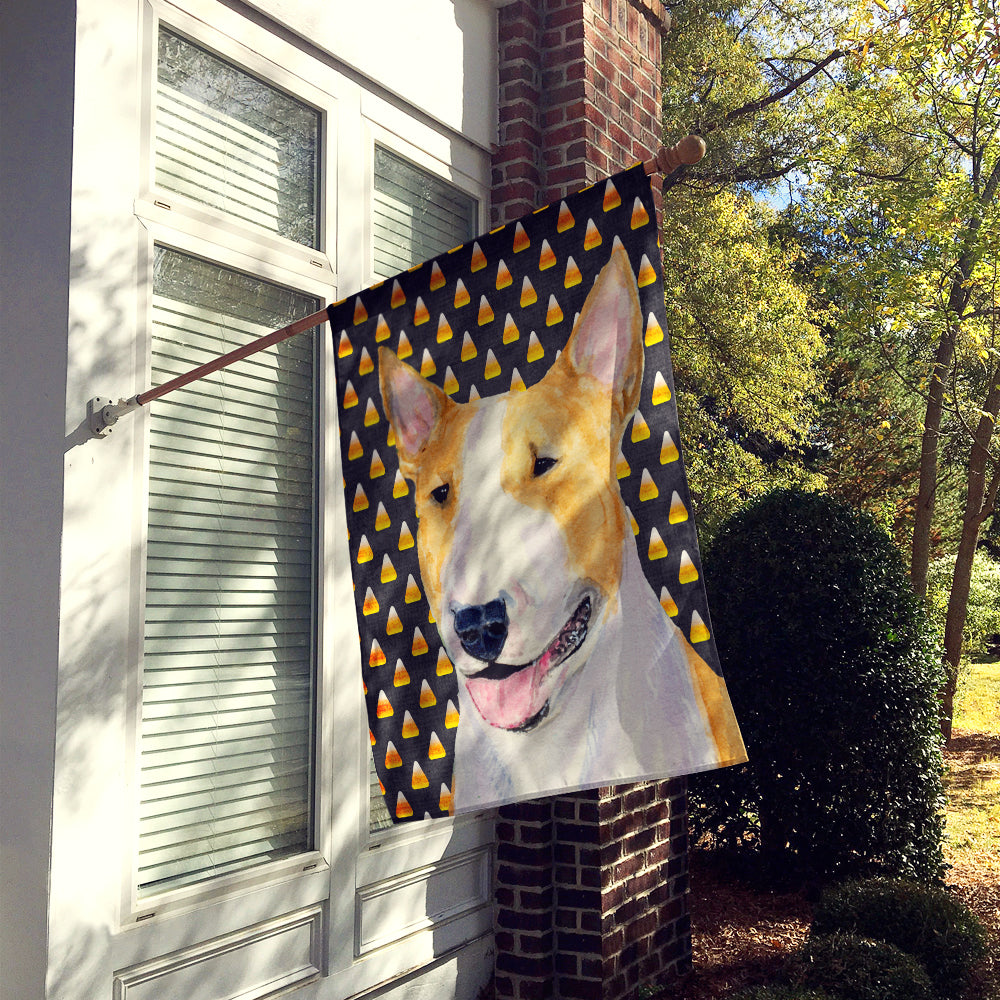 Bull Terrier Candy Corn Halloween Portrait Flag Canvas House Size  the-store.com.