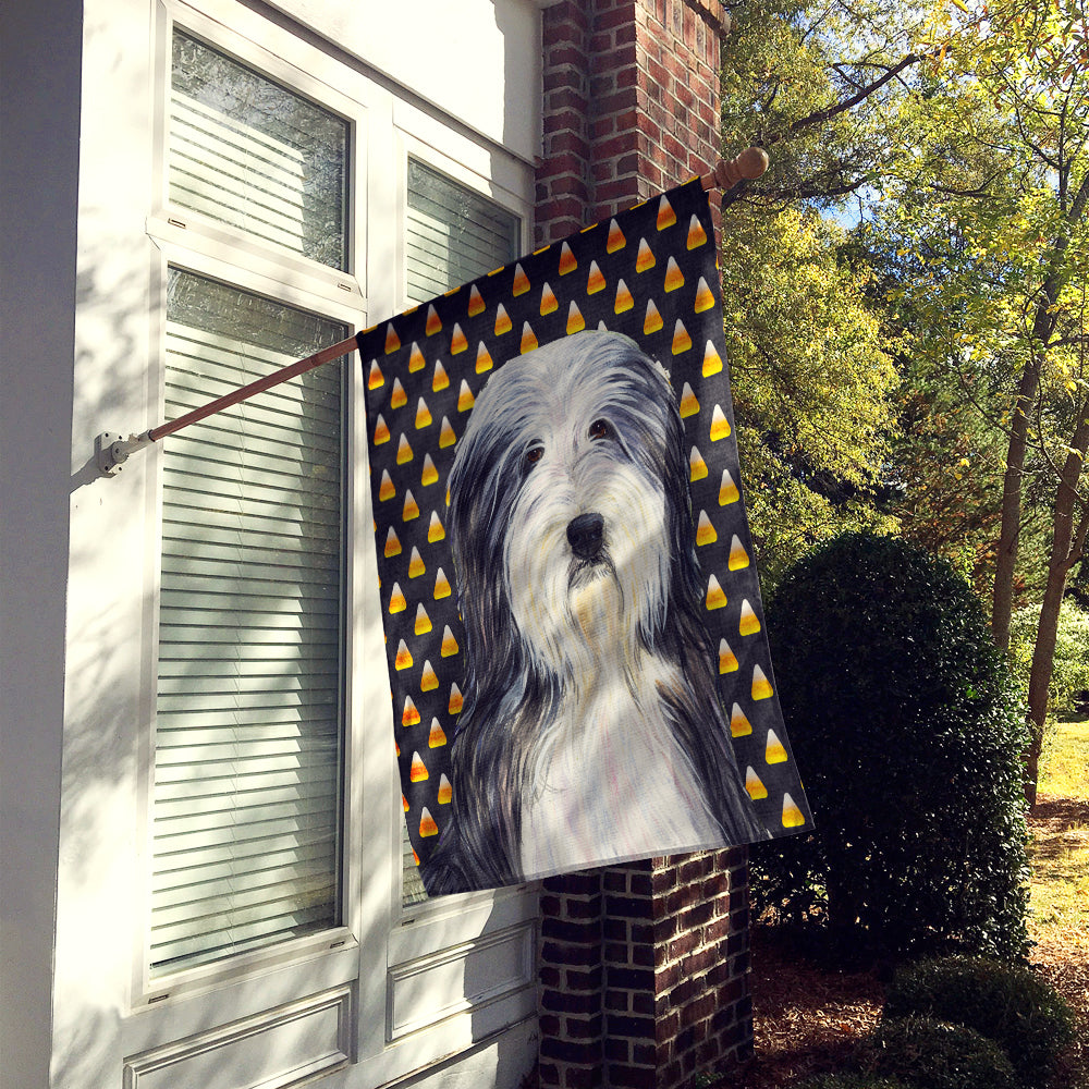 Bearded Collie Candy Corn Halloween Portrait Flag Canvas House Size  the-store.com.