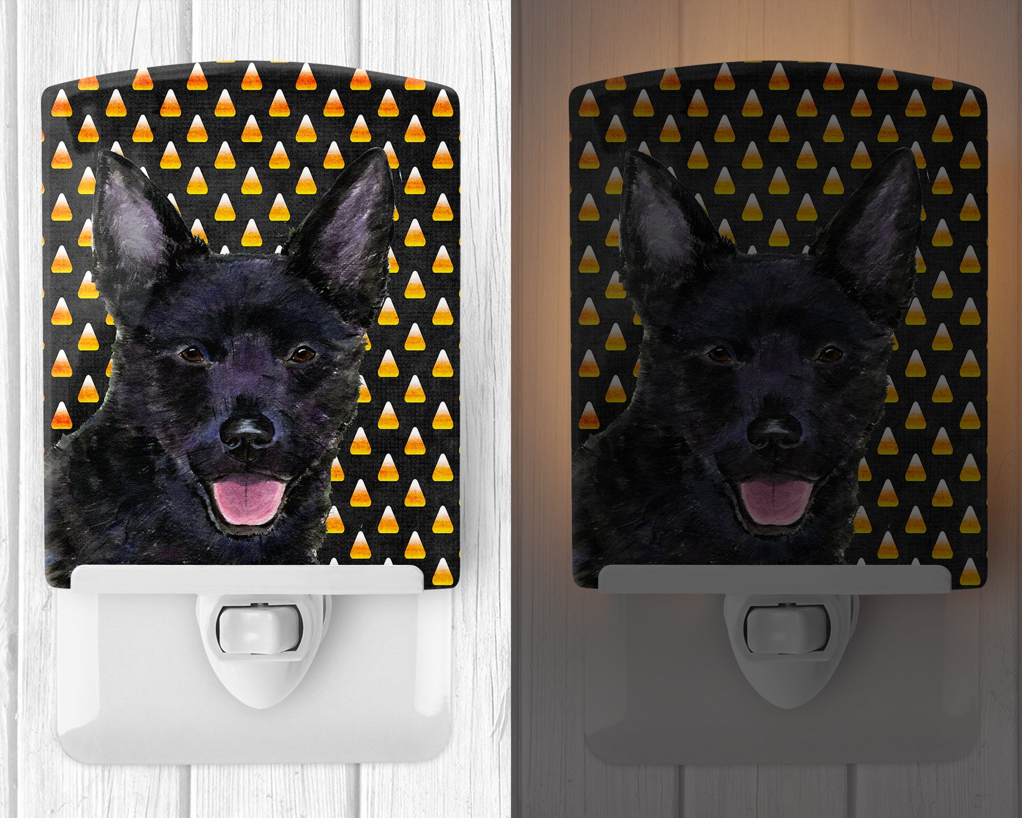 Australian Kelpie Candy Corn Halloween Portrait Ceramic Night Light SS4291CNL - the-store.com