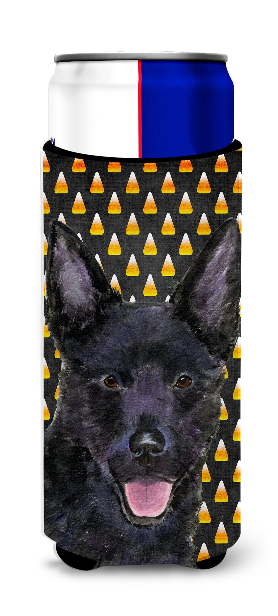 Australian Kelpie Candy Corn Halloween Portrait Ultra Beverage Insulators for slim cans SS4291MUK.