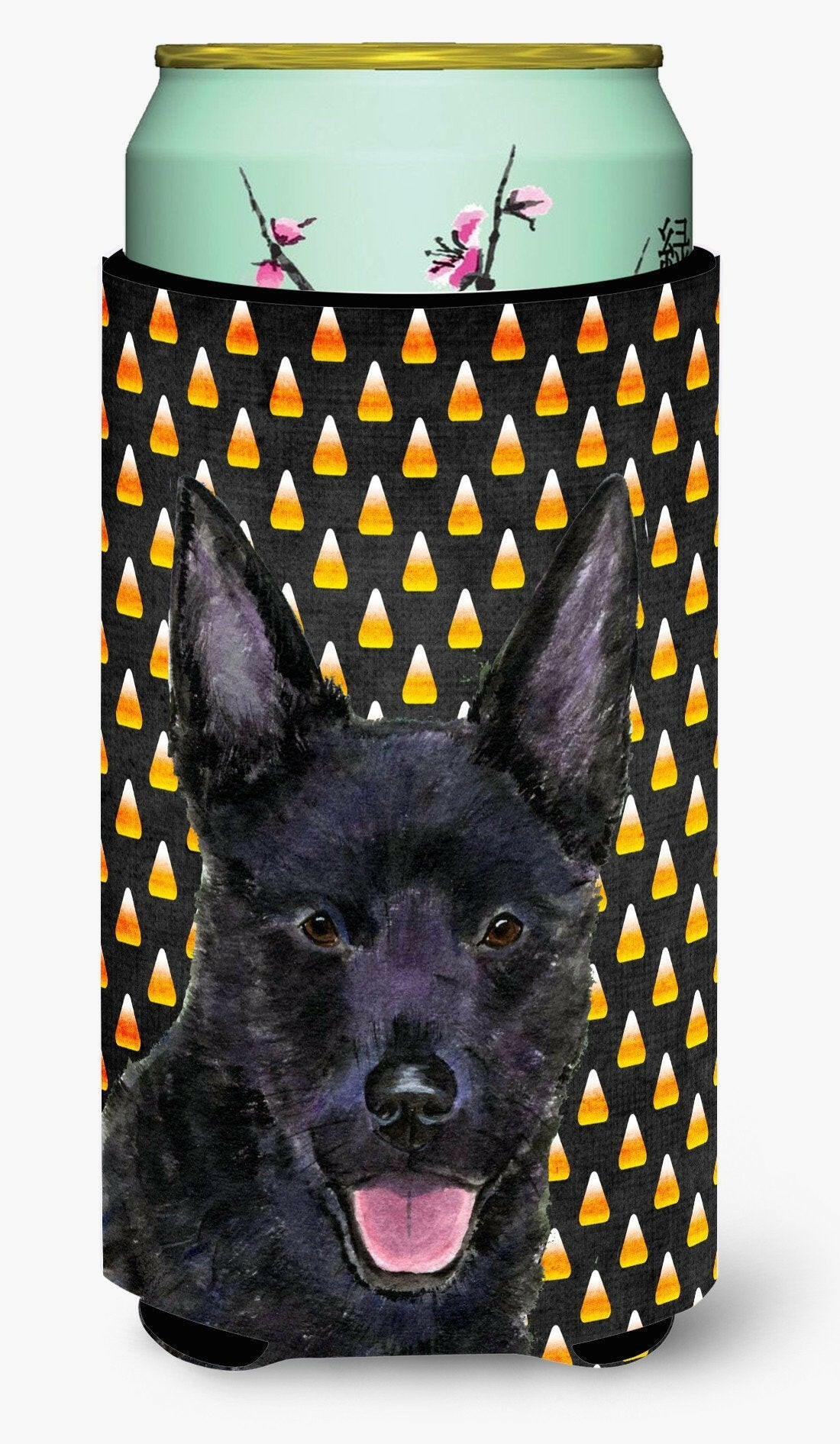 Australian Kelpie Candy Corn Halloween Portrait  Tall Boy Beverage Insulator Beverage Insulator Hugger by Caroline&#39;s Treasures