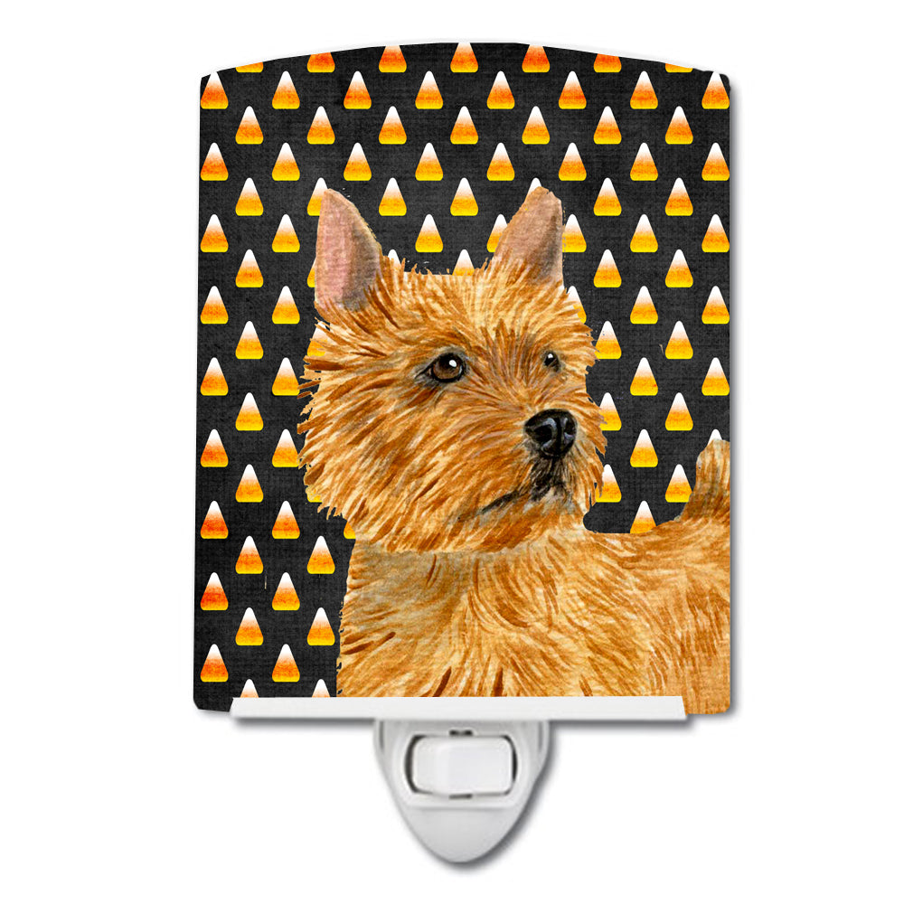 Norwich Terrier Candy Corn Halloween Portrait Ceramic Night Light SS4292CNL - the-store.com