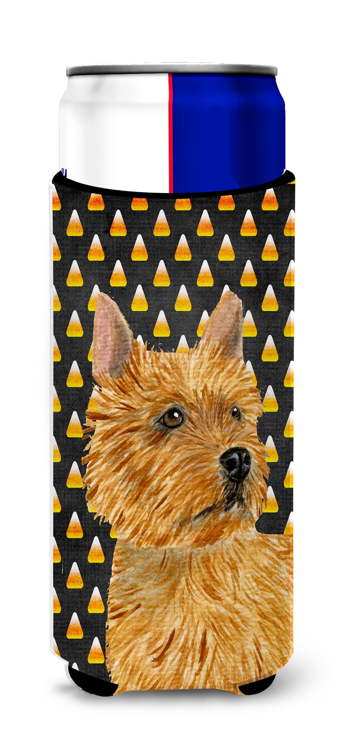 Norwich Terrier Candy Corn Halloween Portrait Ultra Beverage Insulators for slim cans SS4292MUK.