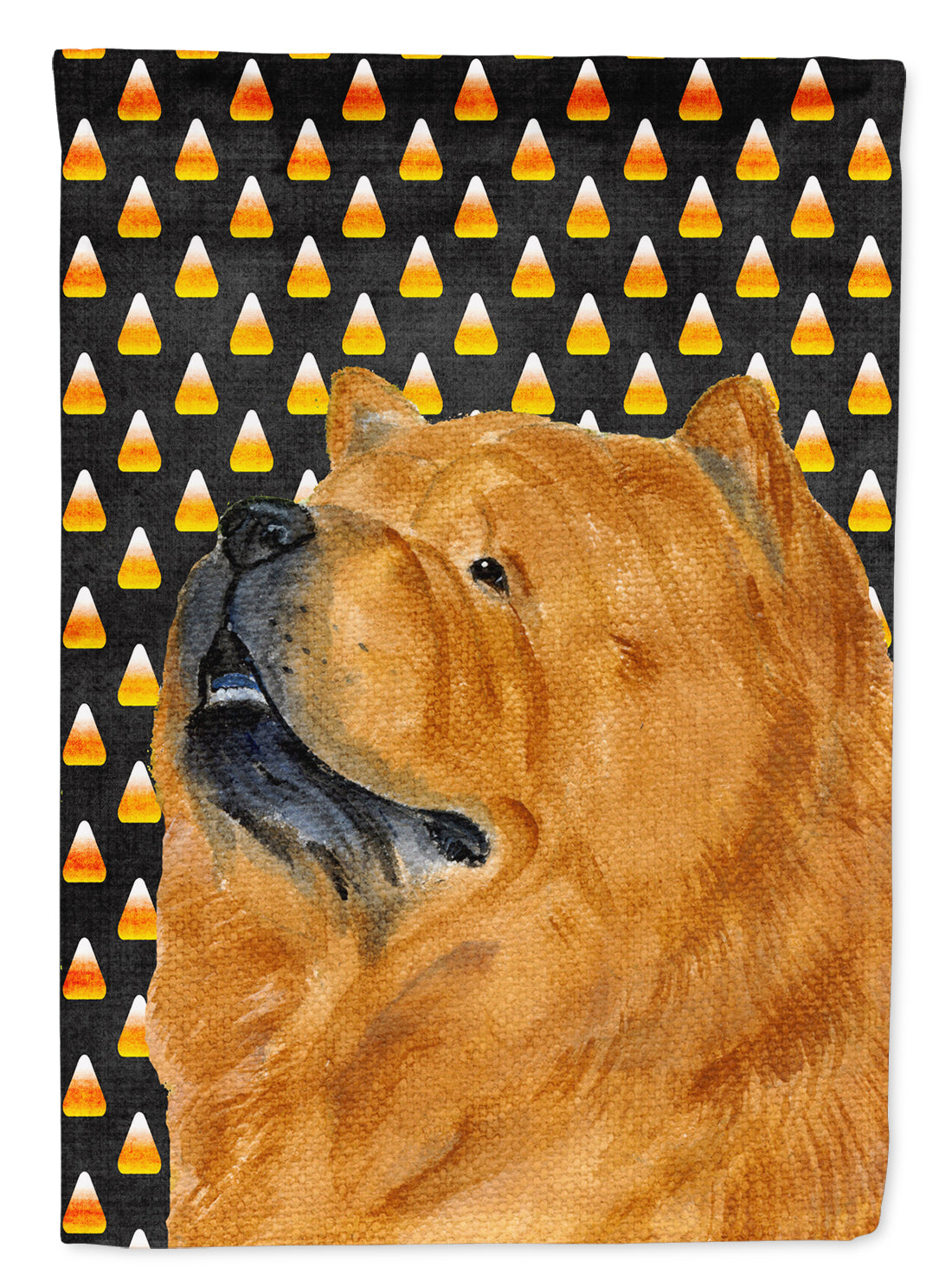 Chow Chow Candy Corn Halloween Portrait Flag Canvas House Size  the-store.com.