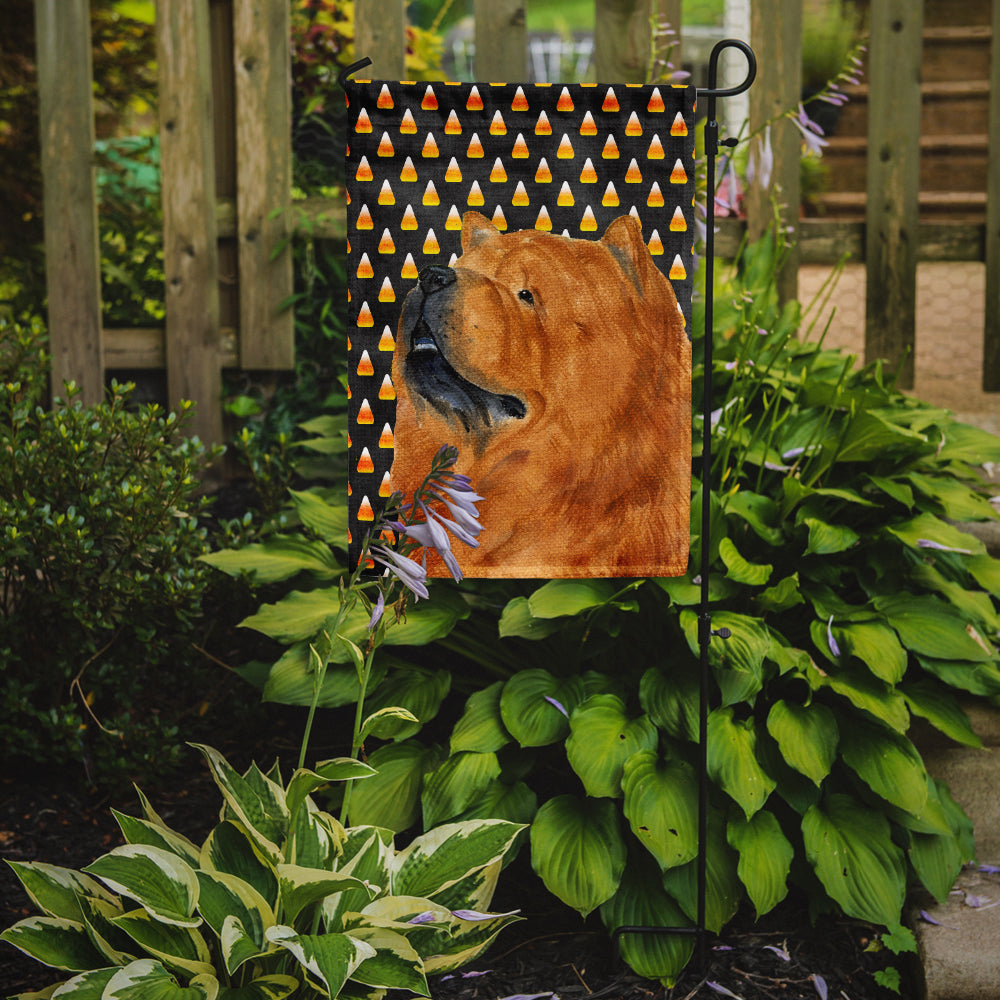 Chow Chow Candy Corn Halloween Portrait Flag Garden Size.