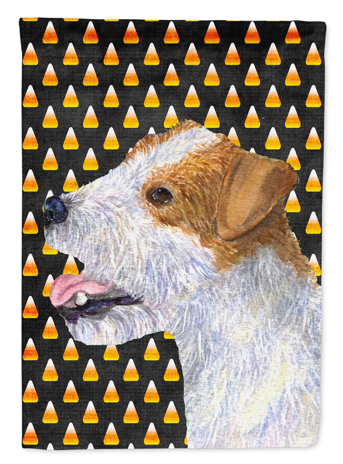 Jack Russell Terrier Candy Corn Halloween Portrait Flag Canvas House Size  the-store.com.