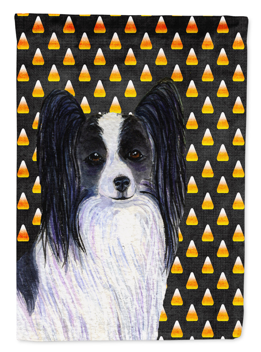 Papillon Candy Corn Halloween Portrait Flag Canvas House Size  the-store.com.