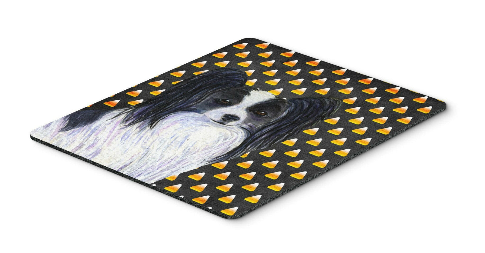 Papillon Candy Corn Halloween Portrait Mouse Pad, Hot Pad or Trivet by Caroline's Treasures