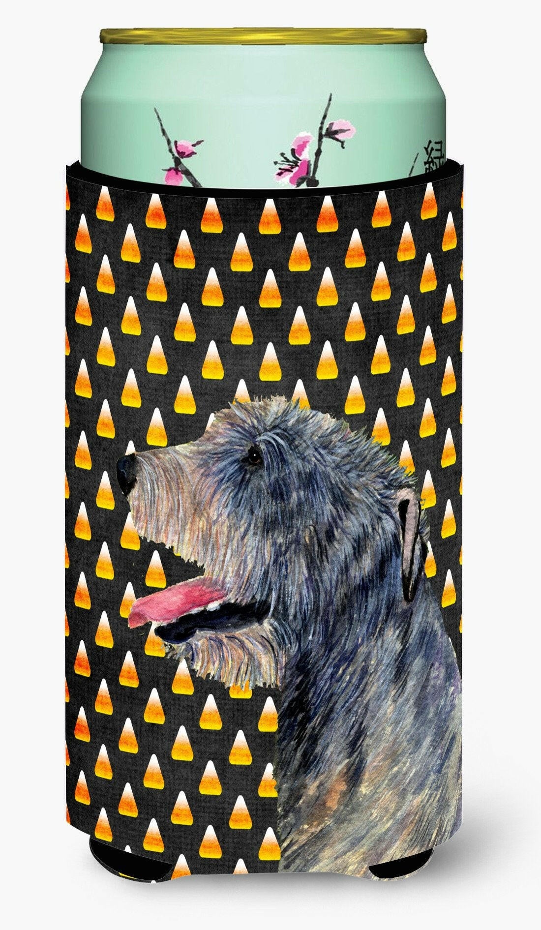 Irish Wolfhound Candy Corn Halloween Portrait  Tall Boy Beverage Insulator Beverage Insulator Hugger by Caroline's Treasures