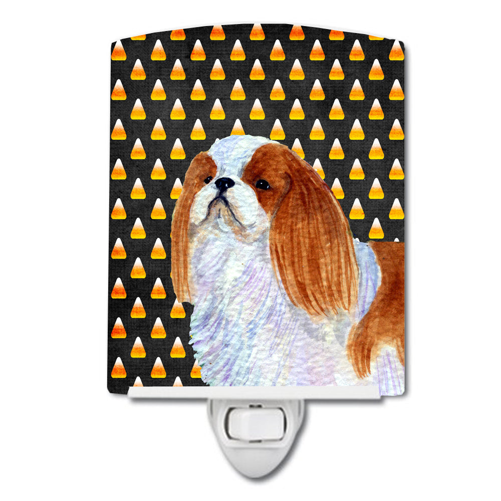 English Toy Spaniel Candy Corn Halloween Portrait Ceramic Night Light SS4300CNL - the-store.com