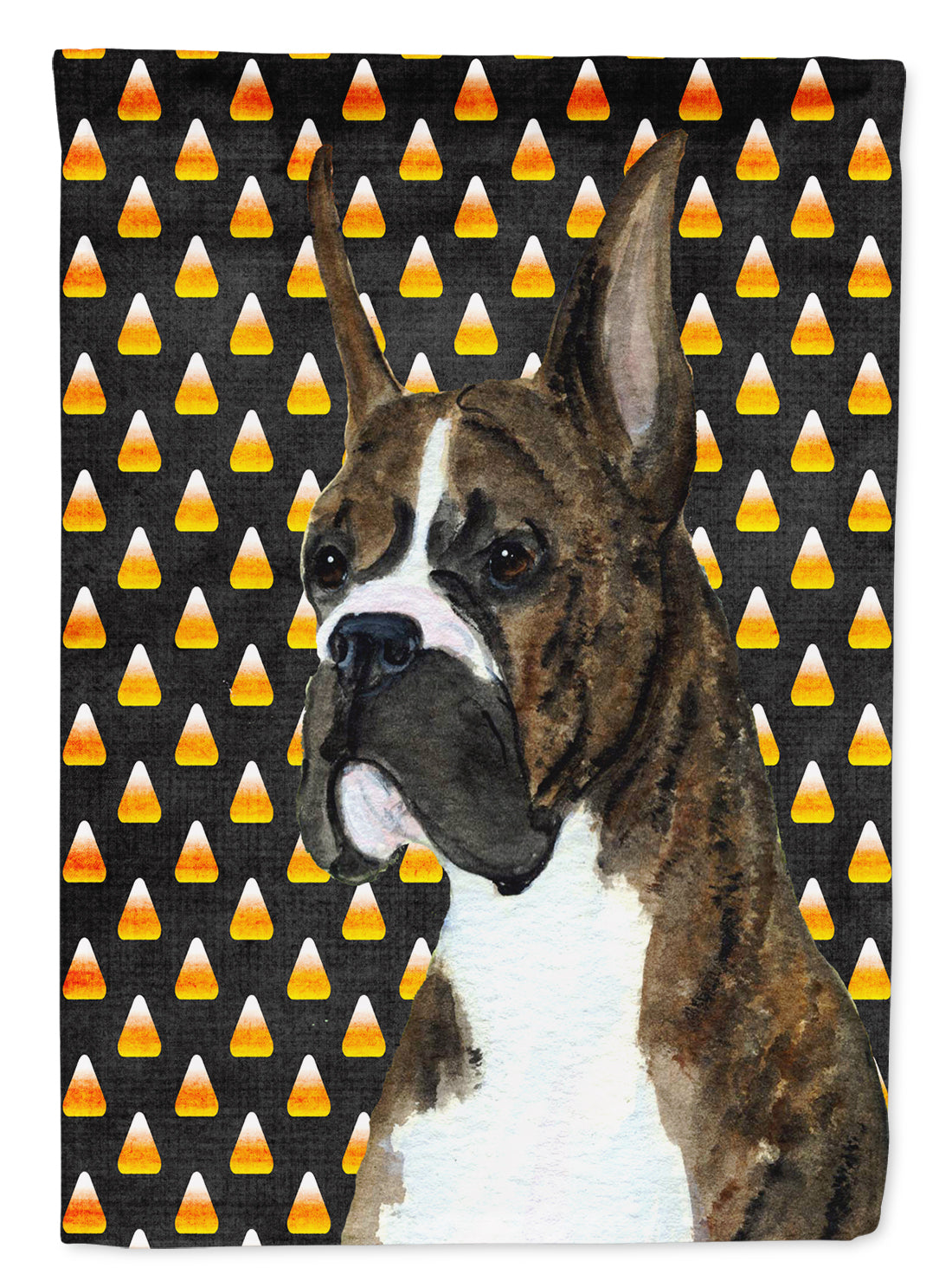 Boxer Candy Corn Halloween Portrait Flag Canvas House Size  the-store.com.