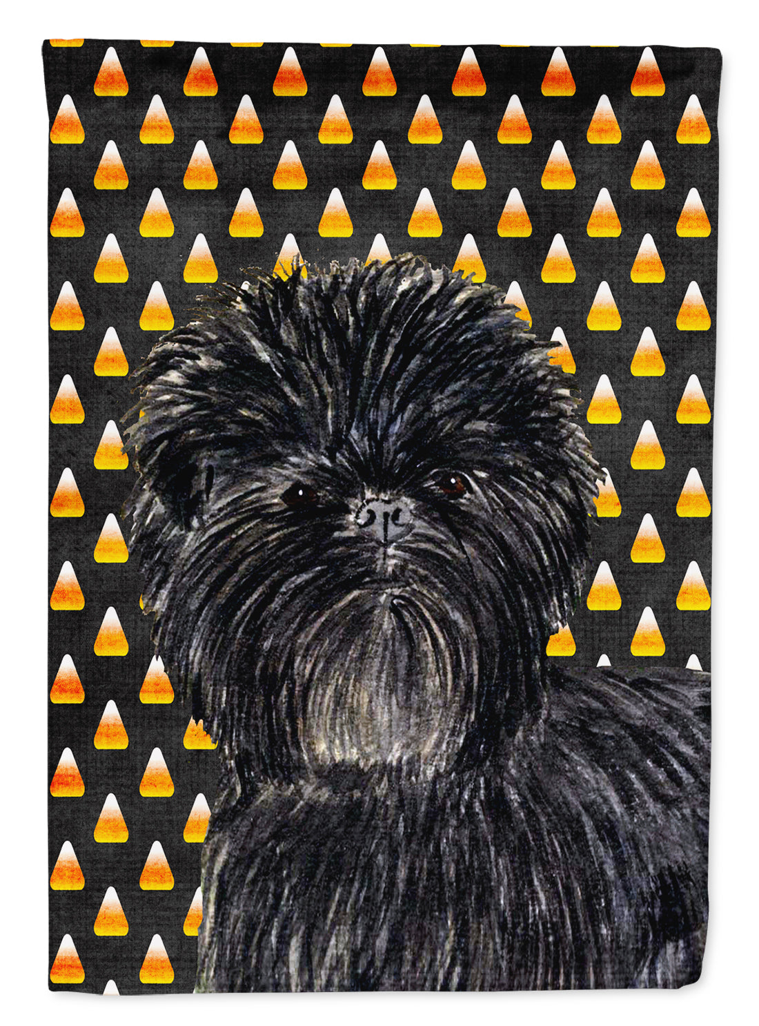 Affenpinscher Candy Corn Halloween Portrait Flag Canvas House Size  the-store.com.