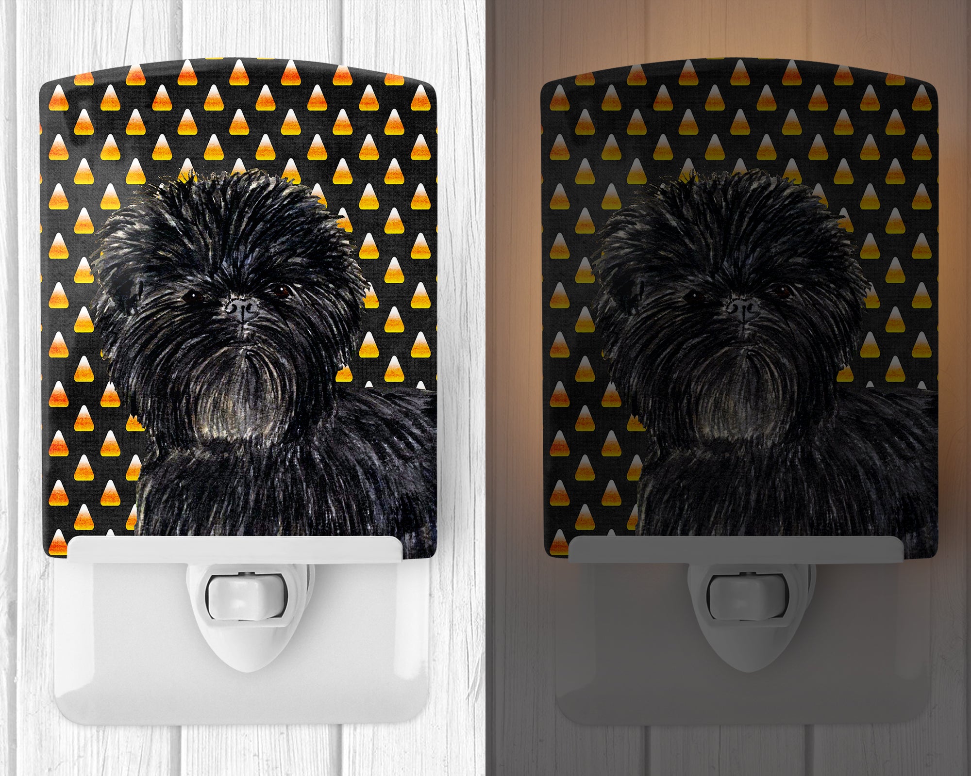 Affenpinscher Candy Corn Halloween Portrait Ceramic Night Light SS4304CNL - the-store.com