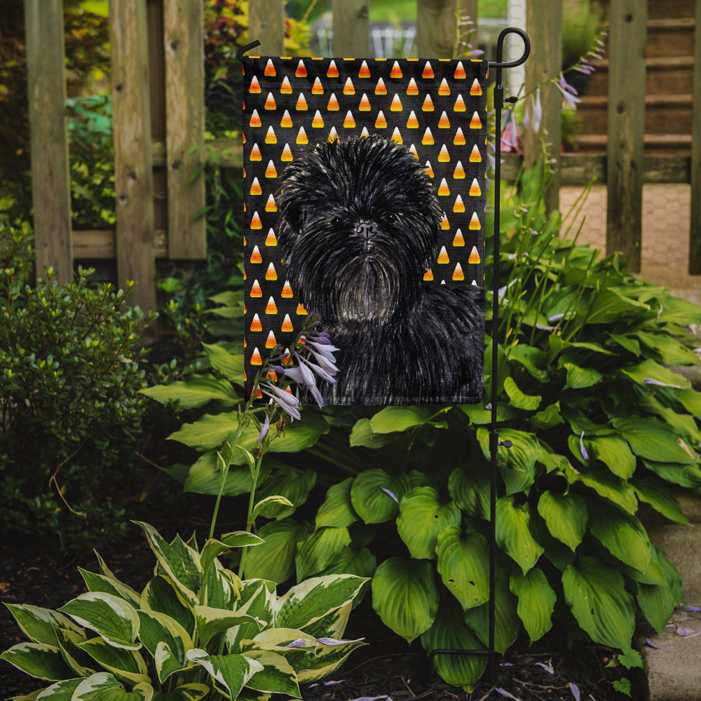 Affenpinscher Candy Corn Halloween Portrait Flag Garden Size.