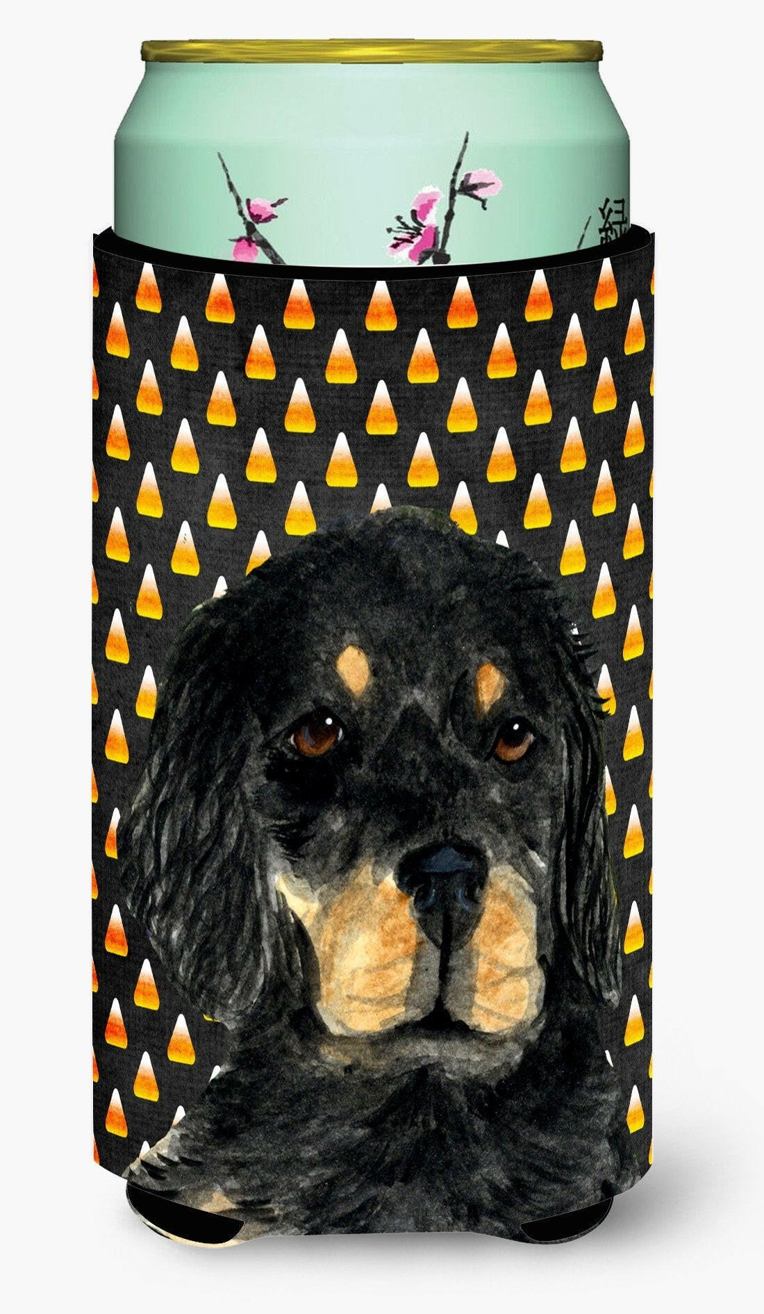 Gordon Setter Candy Corn Halloween Portrait  Tall Boy Beverage Insulator Beverage Insulator Hugger by Caroline's Treasures