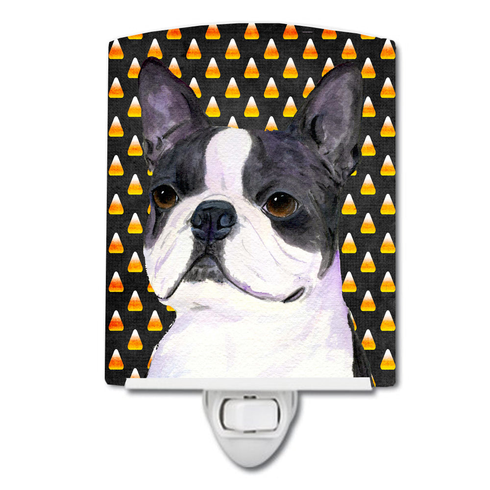 Boston Terrier Candy Corn Halloween Portrait Ceramic Night Light SS4309CNL - the-store.com