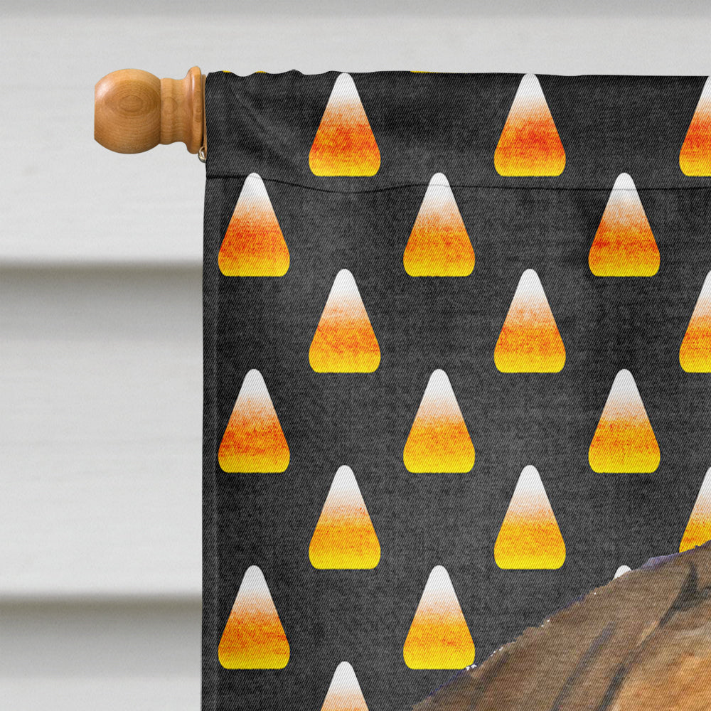 Bullmastiff Candy Corn Halloween Portrait Flag Canvas House Size  the-store.com.