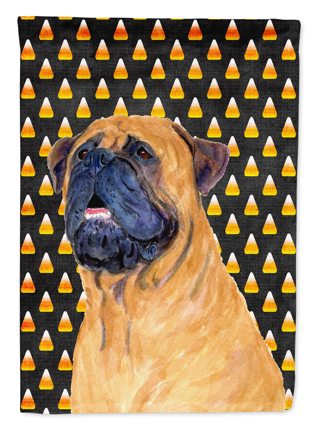 Mastiff Candy Corn Halloween Portrait Flag Canvas House Size  the-store.com.