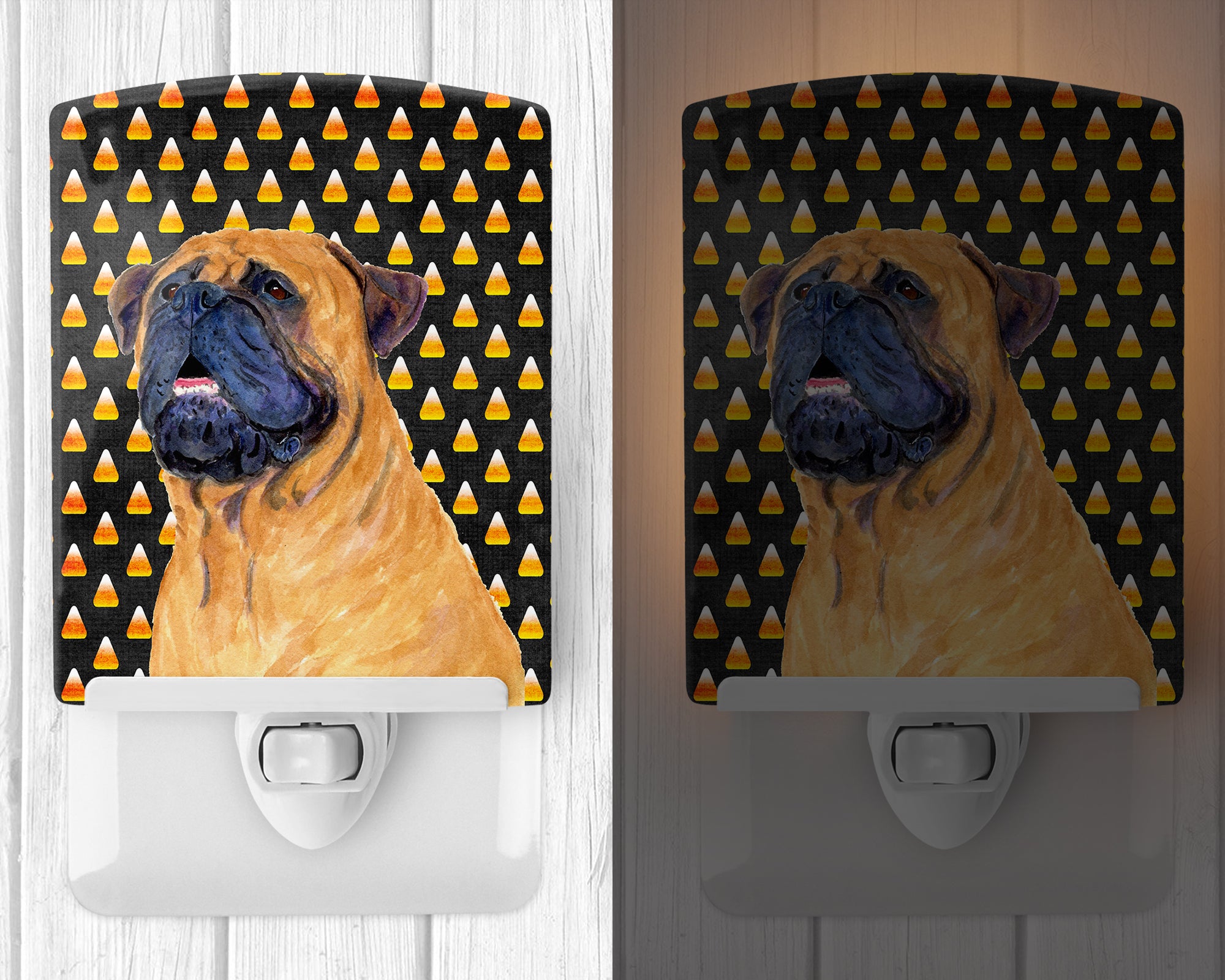 Mastiff Candy Corn Halloween Portrait Ceramic Night Light SS4313CNL - the-store.com