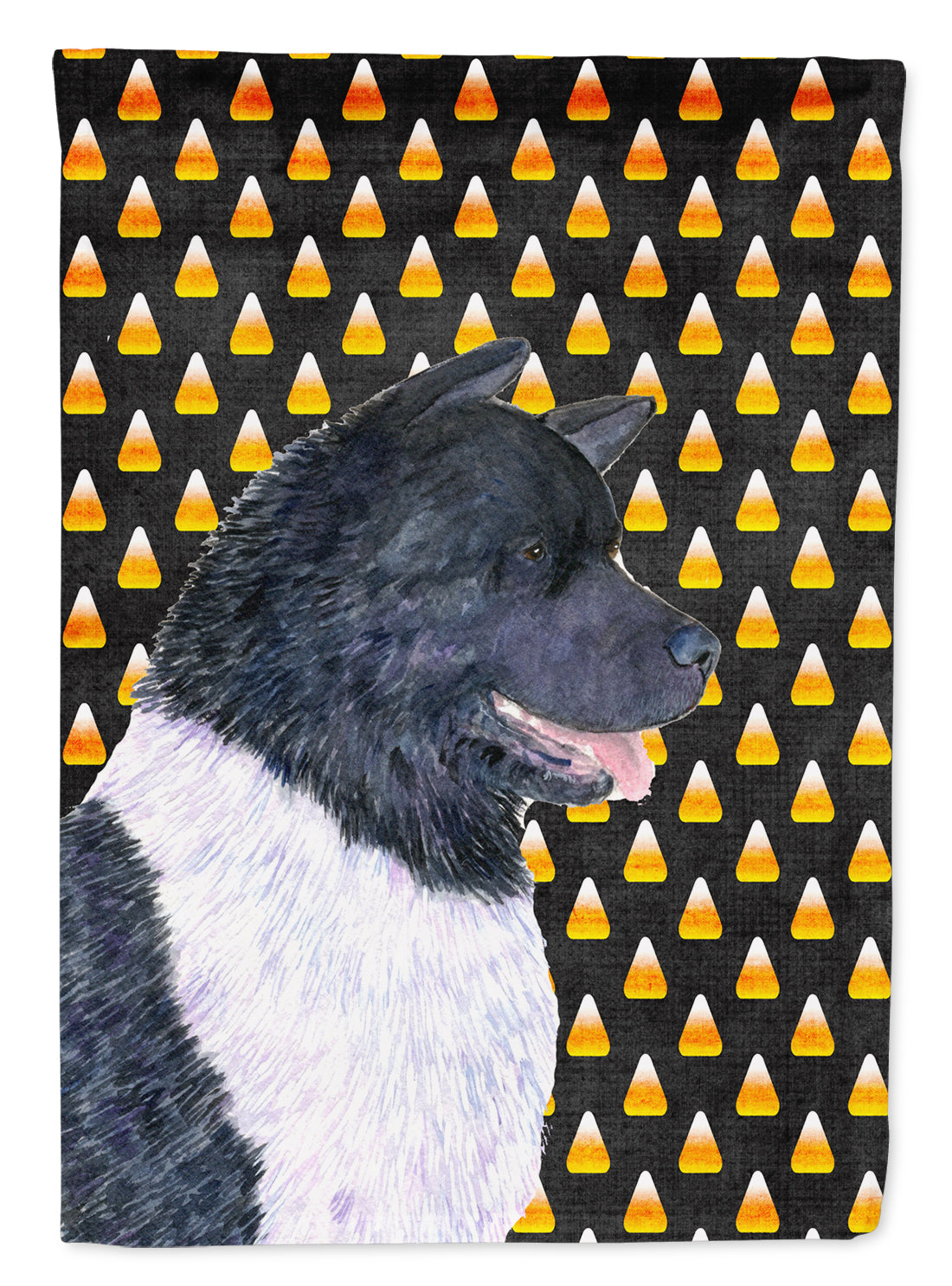 Akita Candy Corn Halloween Portrait Flag Canvas House Size  the-store.com.