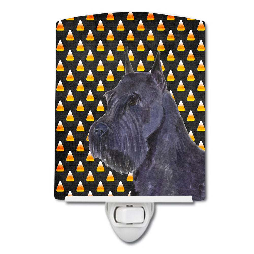 Schnauzer Giant Candy Corn Halloween Portrait Ceramic Night Light SS4316CNL - the-store.com