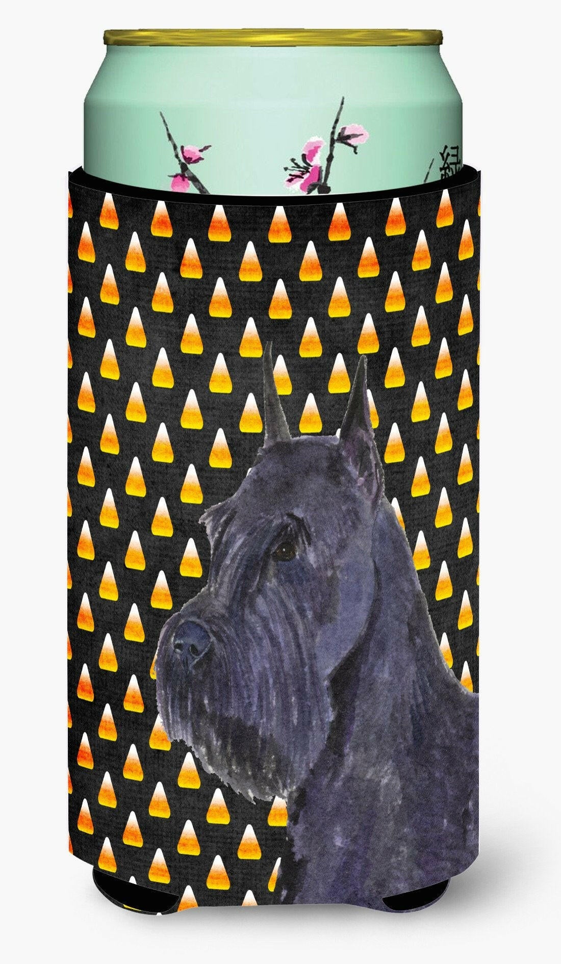 Schnauzer Giant Candy Corn Halloween Portrait  Tall Boy Beverage Insulator Beverage Insulator Hugger by Caroline's Treasures