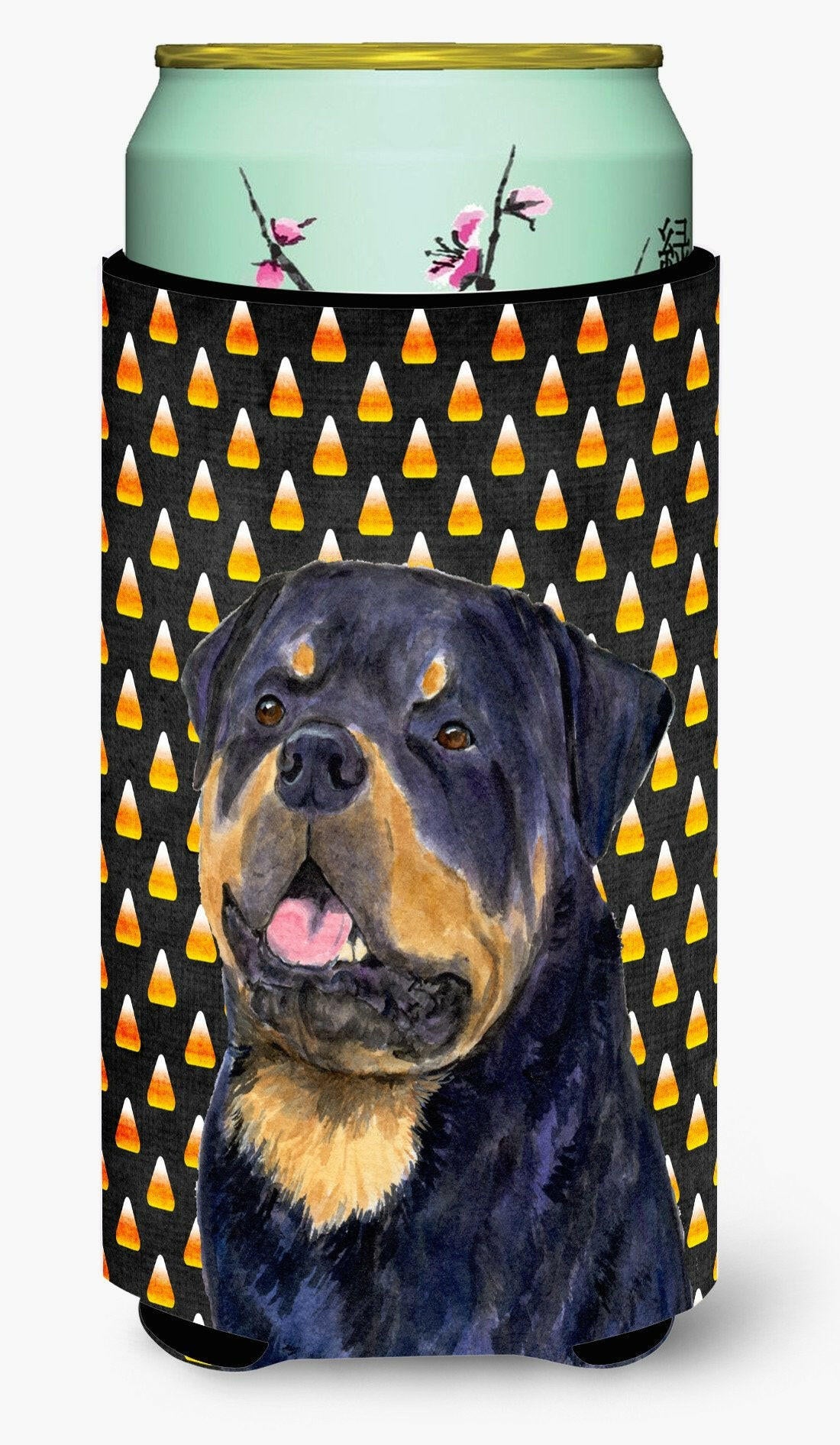 Rottweiler Candy Corn Halloween Portrait  Tall Boy Beverage Insulator Beverage Insulator Hugger by Caroline&#39;s Treasures