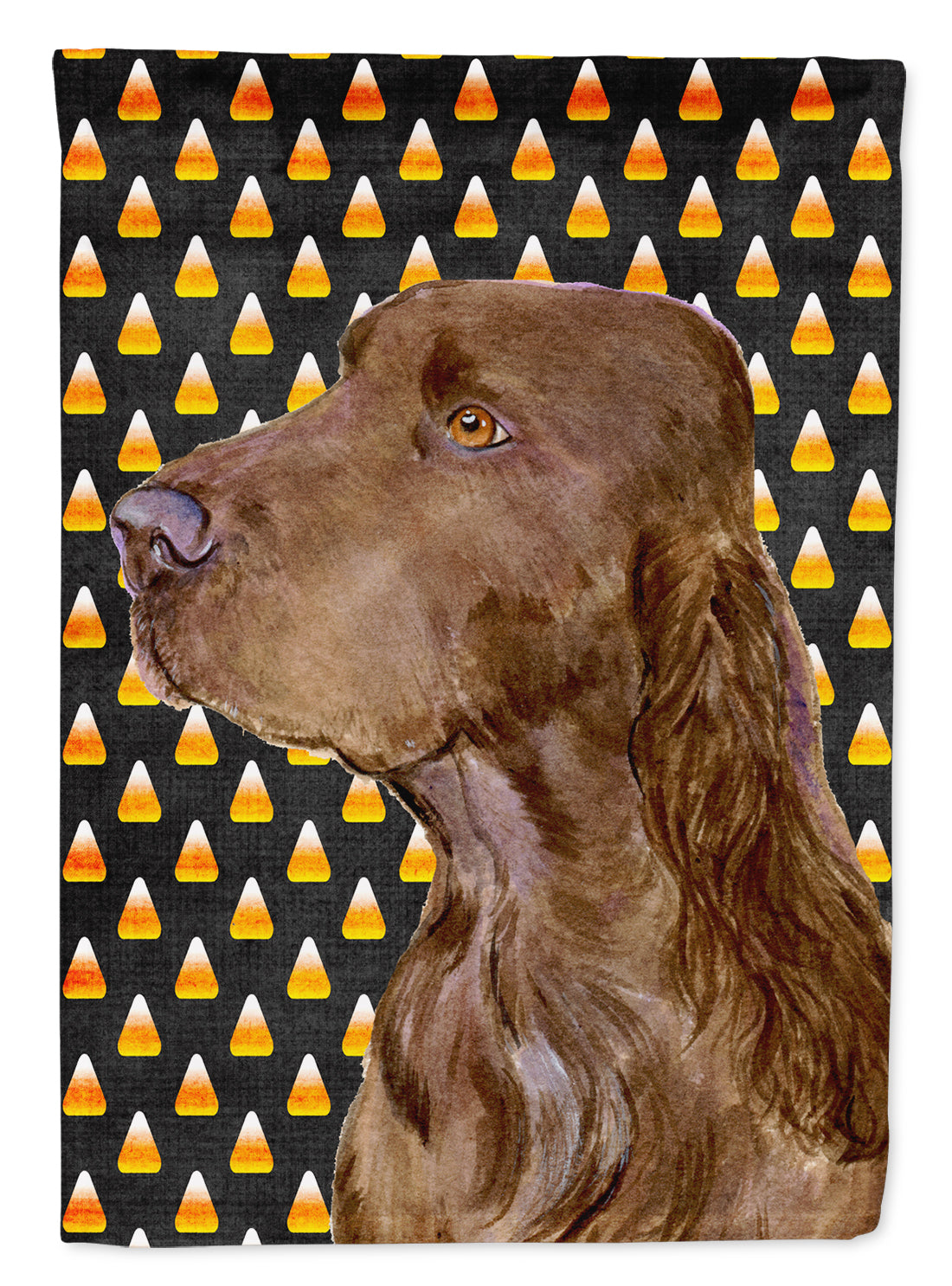 Field Spaniel Candy Corn Halloween Portrait Flag Canvas House Size  the-store.com.