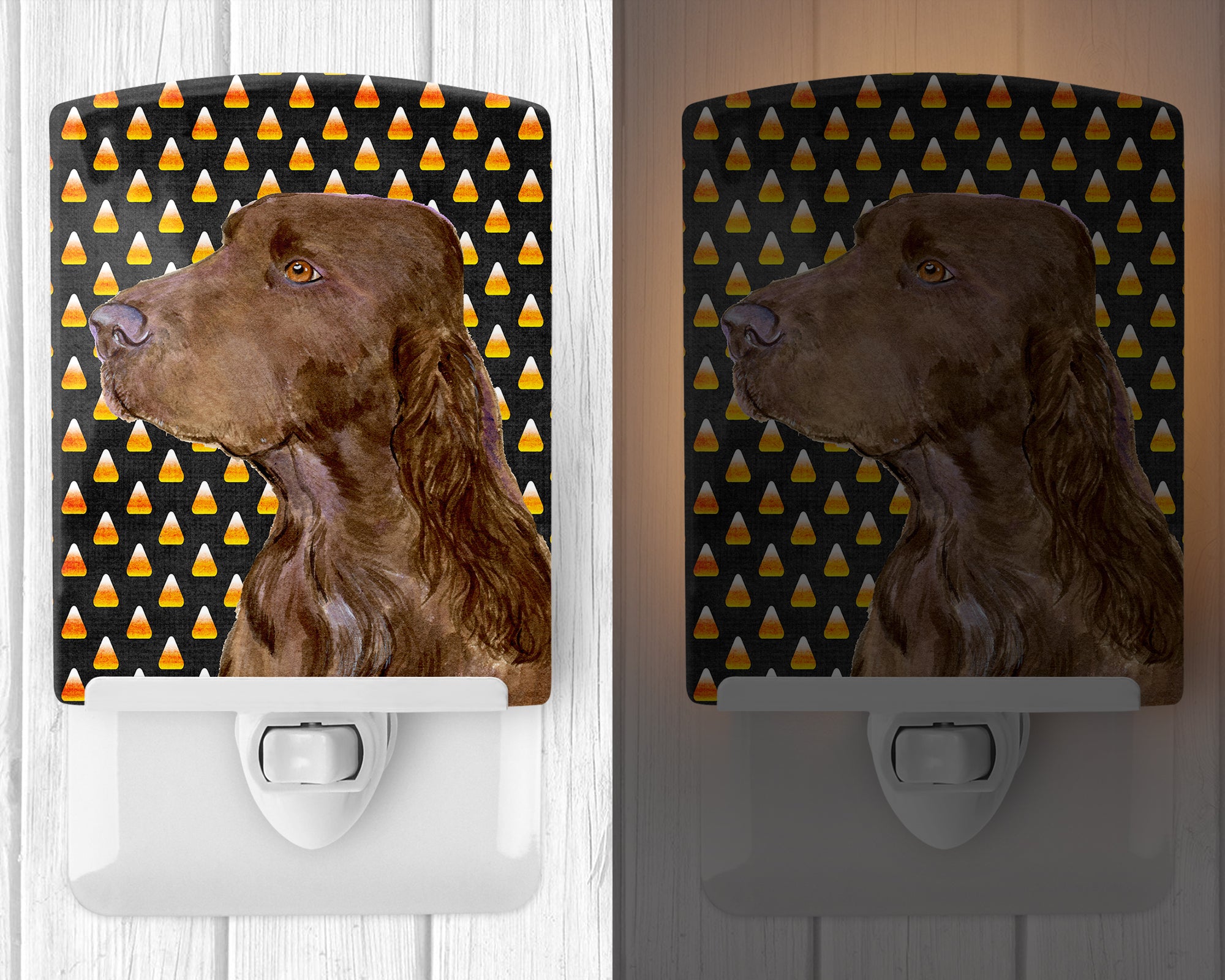 Field Spaniel Candy Corn Halloween Portrait Ceramic Night Light SS4318CNL - the-store.com