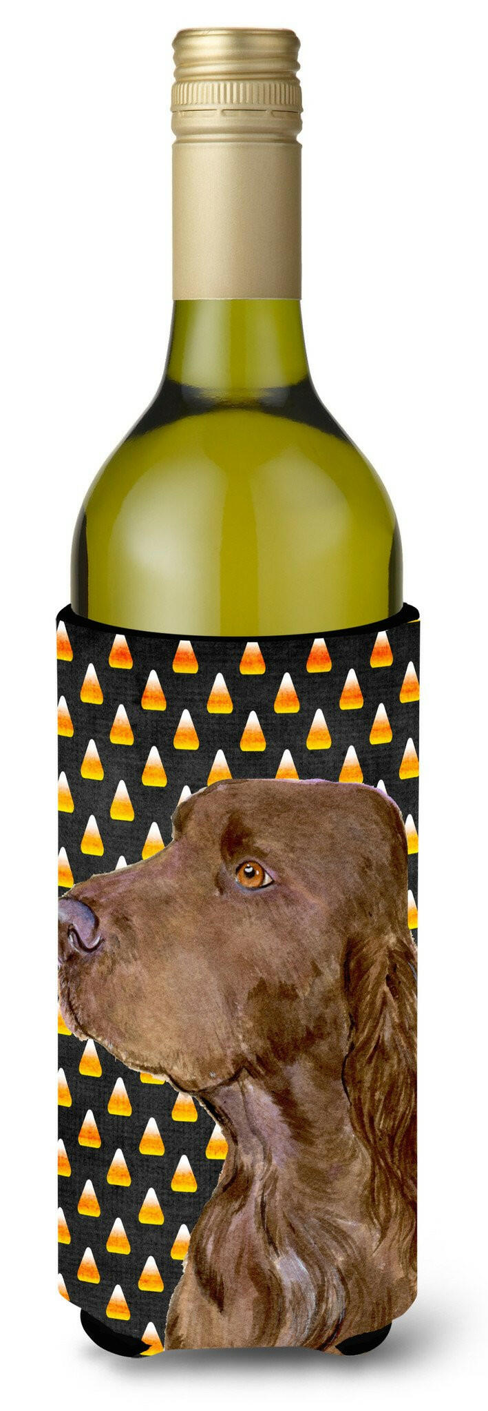 Field Spaniel Candy Corn Halloween Portrait Wine Bottle Beverage Insulator Beverage Insulator Hugger by Caroline's Treasures