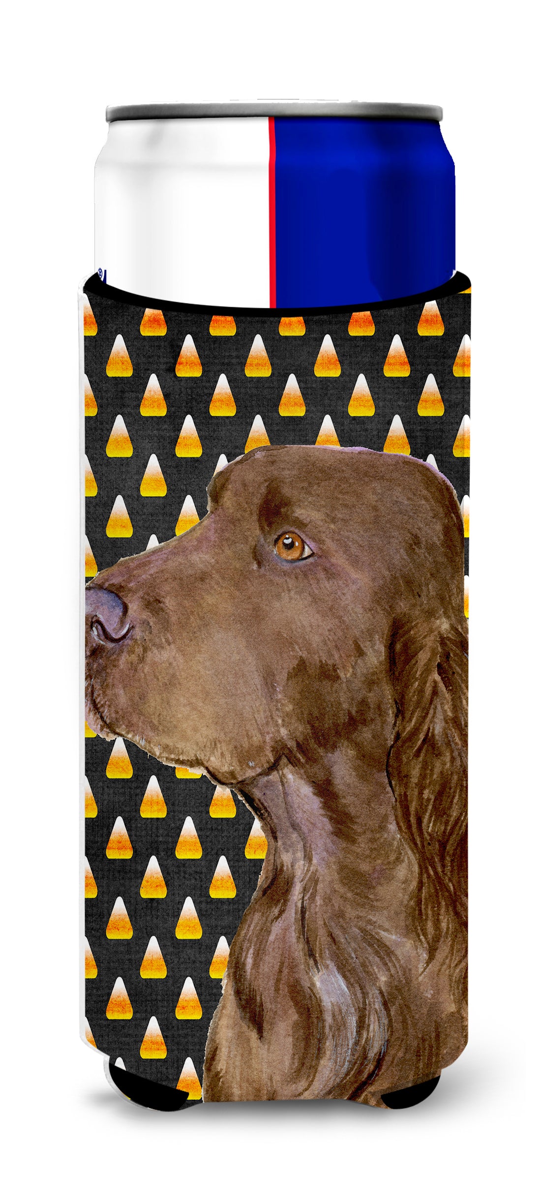 Field Spaniel Candy Corn Halloween Portrait Ultra Beverage Insulators for slim cans SS4318MUK.