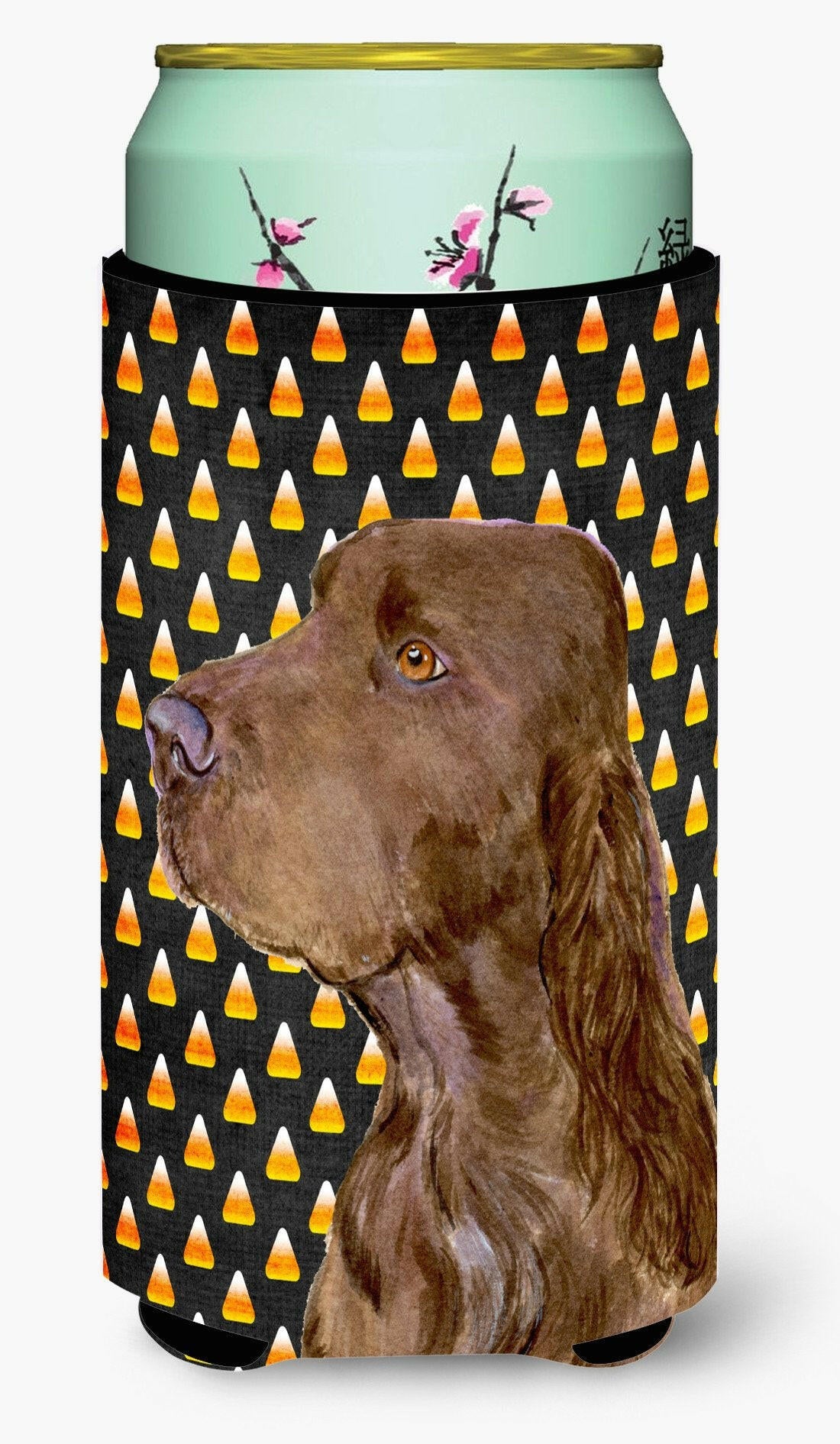 Field Spaniel Candy Corn Halloween Portrait  Tall Boy Beverage Insulator Beverage Insulator Hugger by Caroline&#39;s Treasures