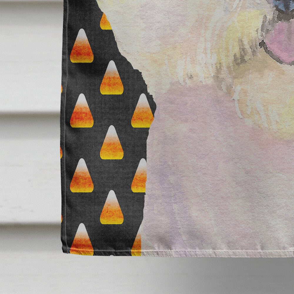 Bichon Frise Candy Corn Halloween Portrait Flag Canvas House Size  the-store.com.