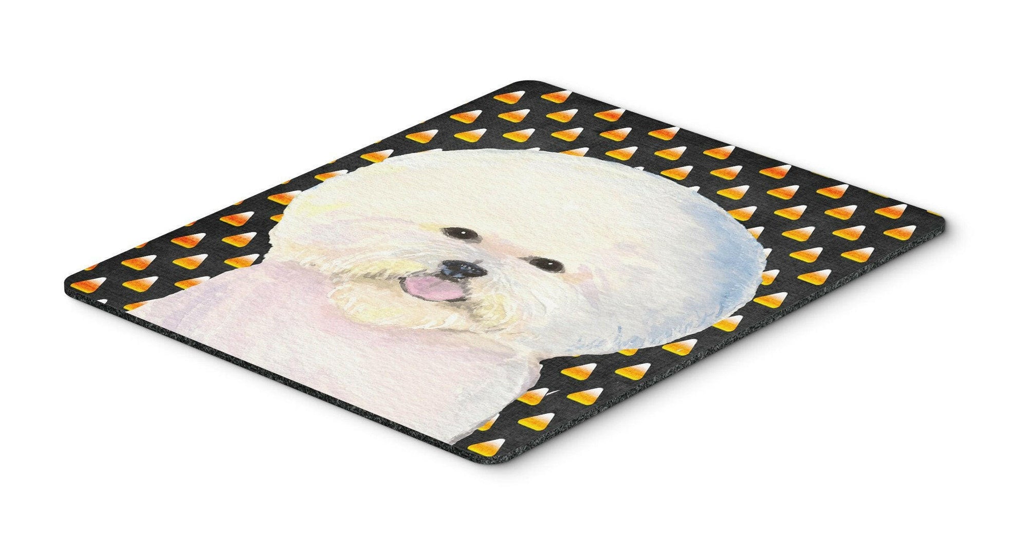 Bichon Frise Candy Corn Halloween Portrait Mouse Pad, Hot Pad or Trivet by Caroline's Treasures