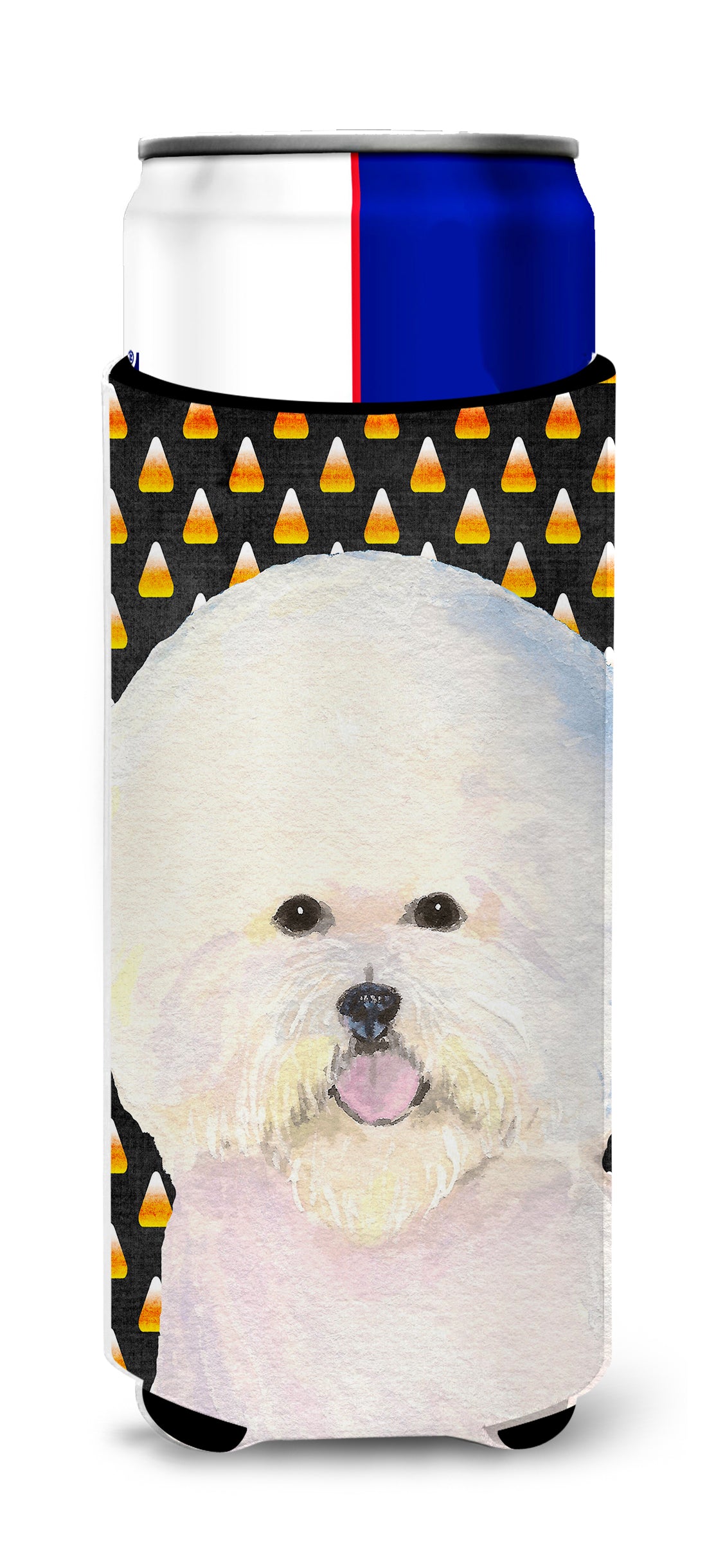 Bichon Frise Candy Corn Halloween Portrait Ultra Beverage Insulators for slim cans SS4319MUK.