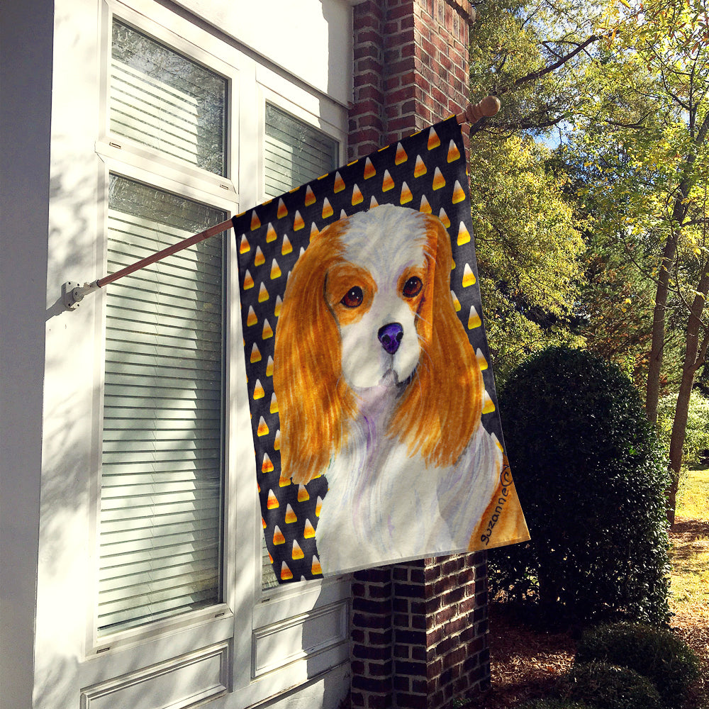 Cavalier Spaniel Candy Corn Halloween Portrait Flag Canvas House Size  the-store.com.