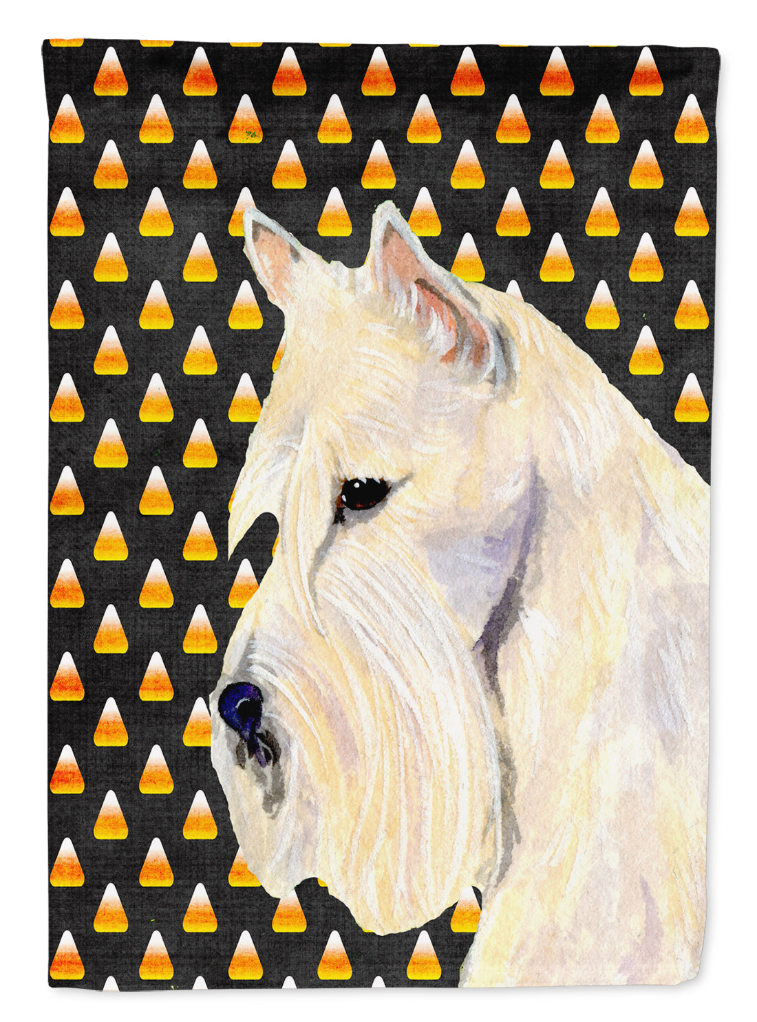 Scottish Terrier Wheaten Candy Corn Halloween Portrait Flag Canvas House Size  the-store.com.