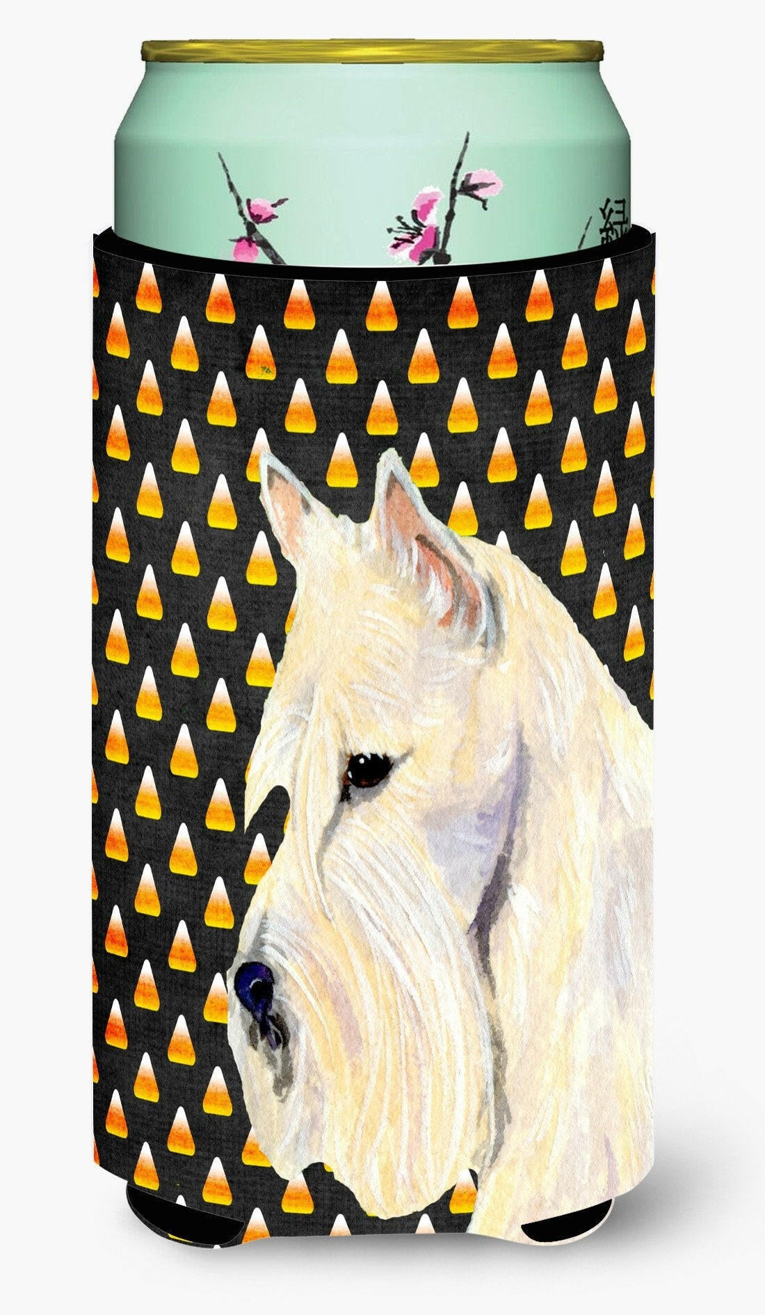 Scottish Terrier Wheaten Candy Corn Halloween Portrait  Tall Boy Beverage Insulator Beverage Insulator Hugger by Caroline&#39;s Treasures