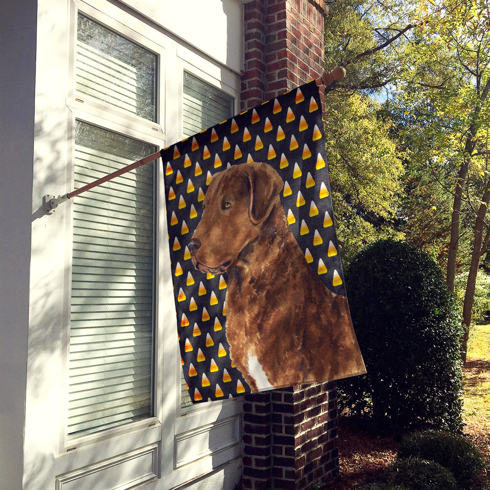 Chesapeake Bay Retriever Wheaten Candy Corn Halloween  Flag Canvas House Size  the-store.com.