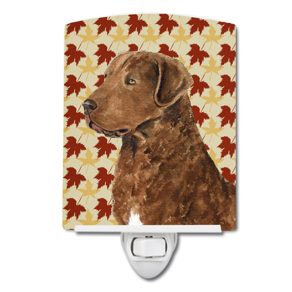 Chesapeake Bay Retriever Fall Leaves Portrait Ceramic Night Light SS4325CNL - the-store.com