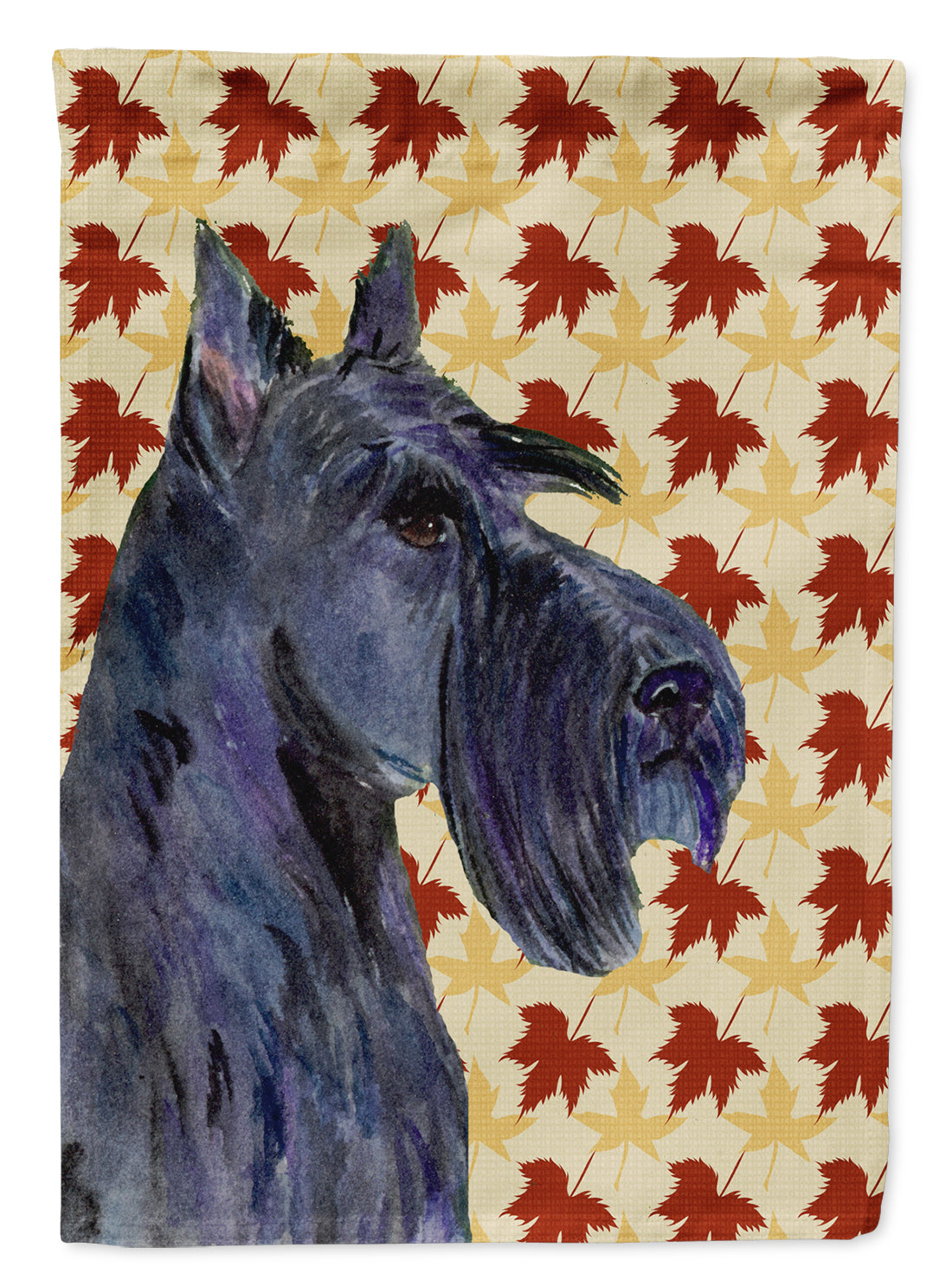 Scottish Terrier Fall Leaves Portrait Flag Canvas House Size  the-store.com.